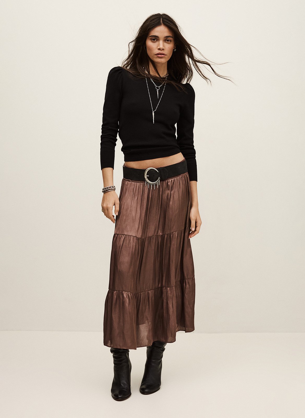 Jupe longue camyla BA&SH Rose