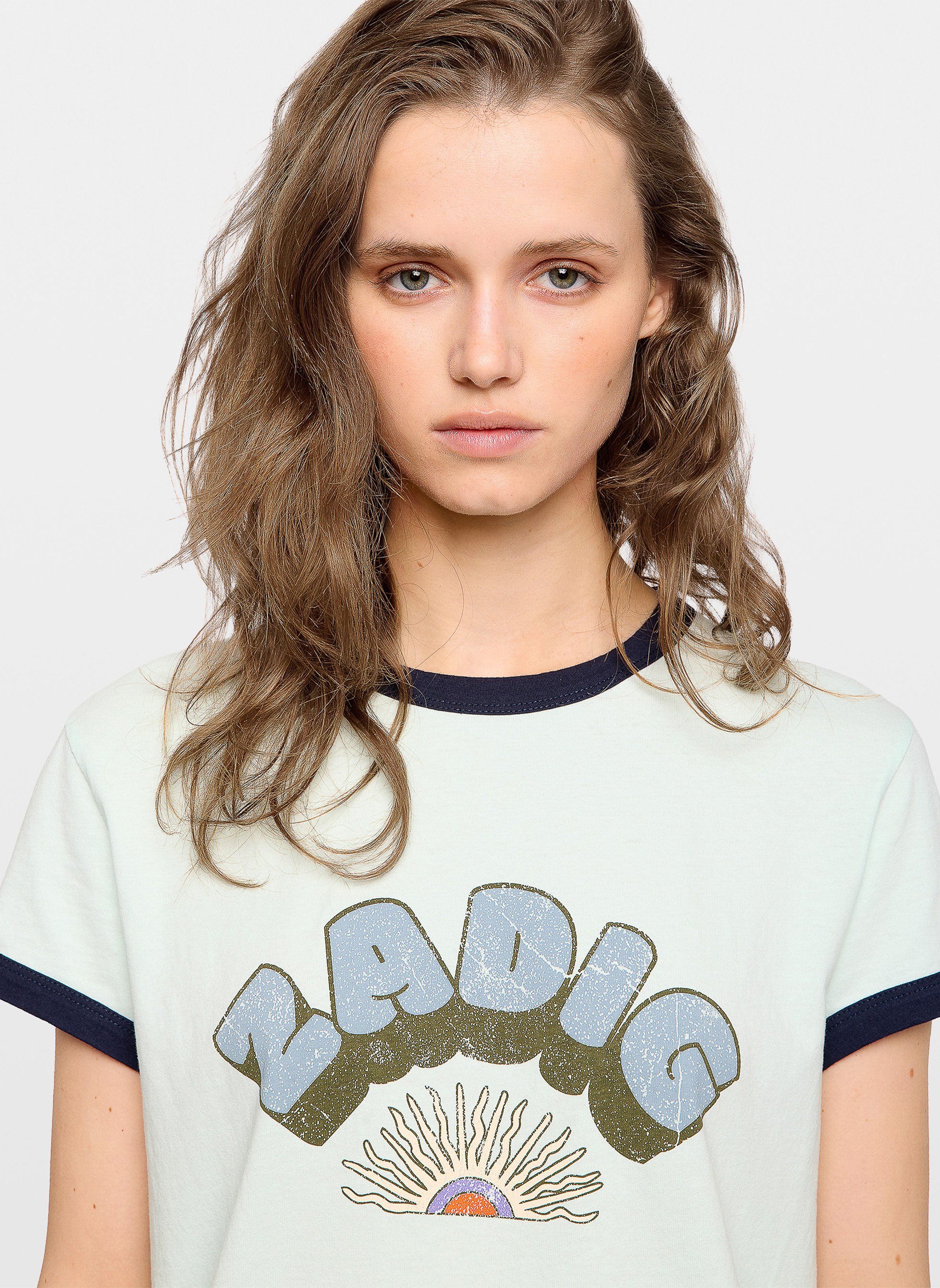 Tee-shirt col rond en coton bio walk ZADIG&VOLTAIRE Bleu