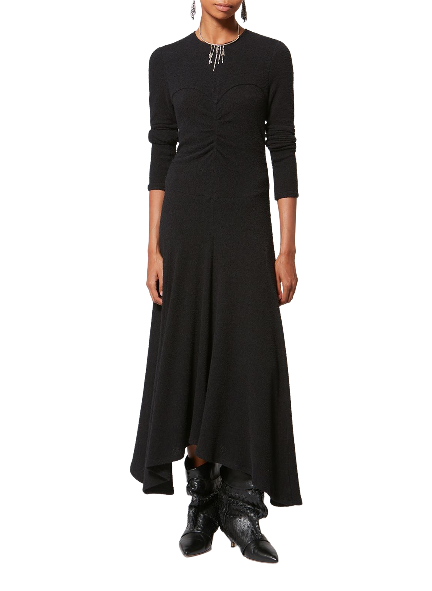 Flared and Asymmetrical Flora Dress ISABEL MARANT Black
