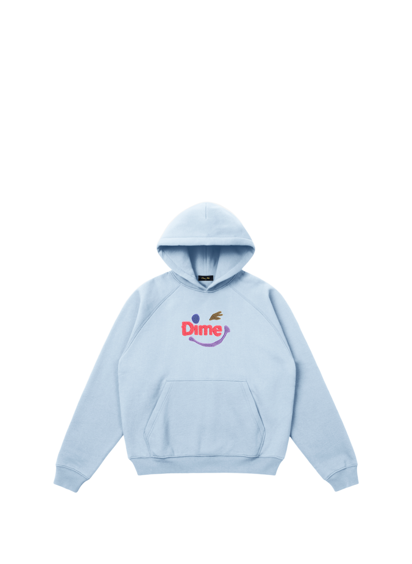 Hoodie à logo texturé sur le devant en coton DIME Blue