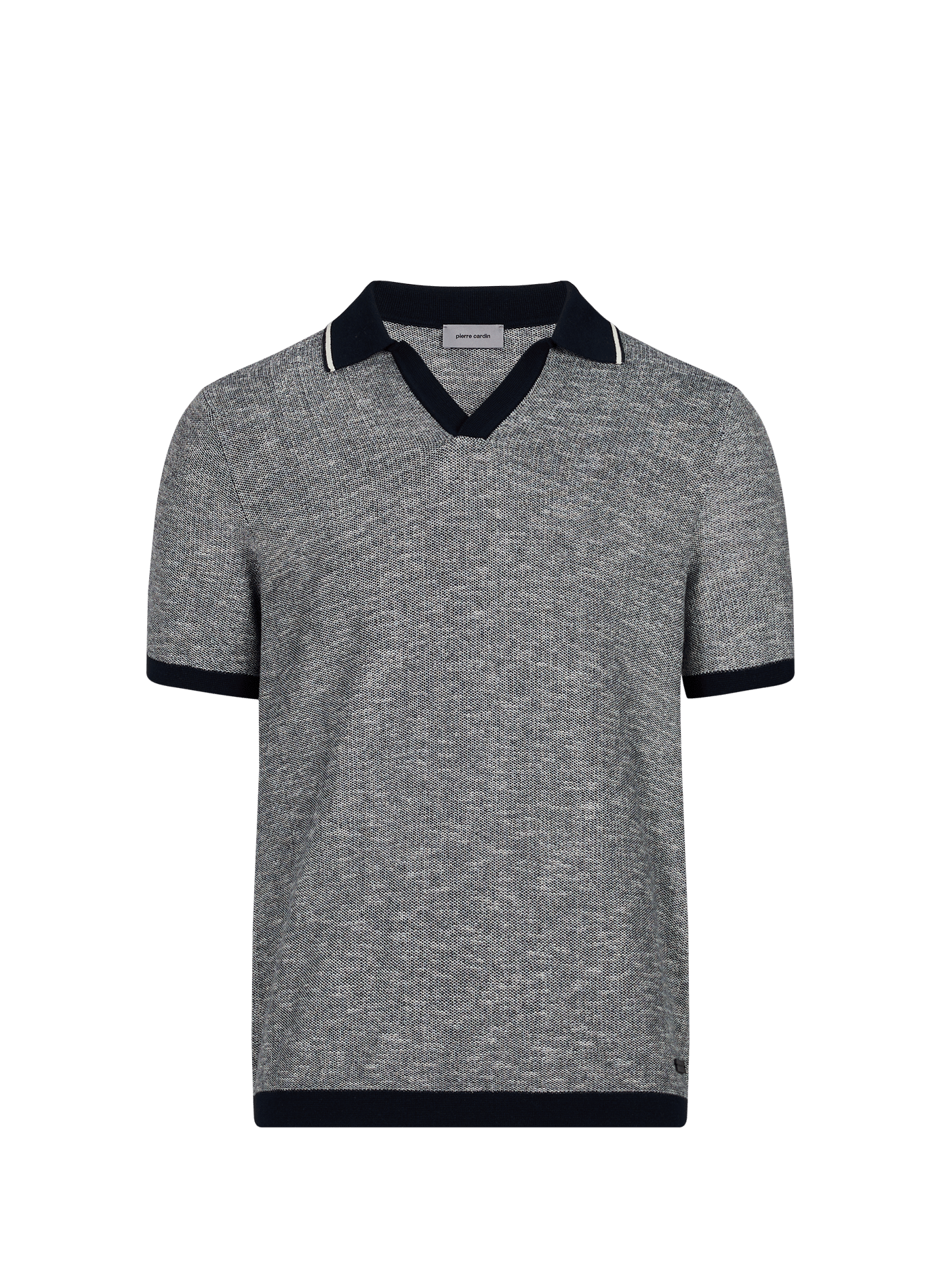 Polo en maille à bord contrastant en coton PIERRE CARDIN Bleu