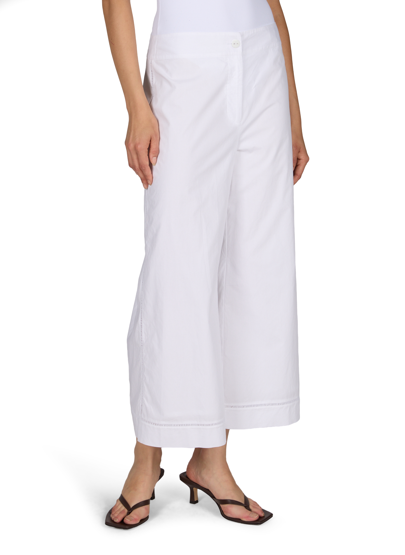 Pantalon évasé en coton  ADOLFO DOMINGUEZ Blanc