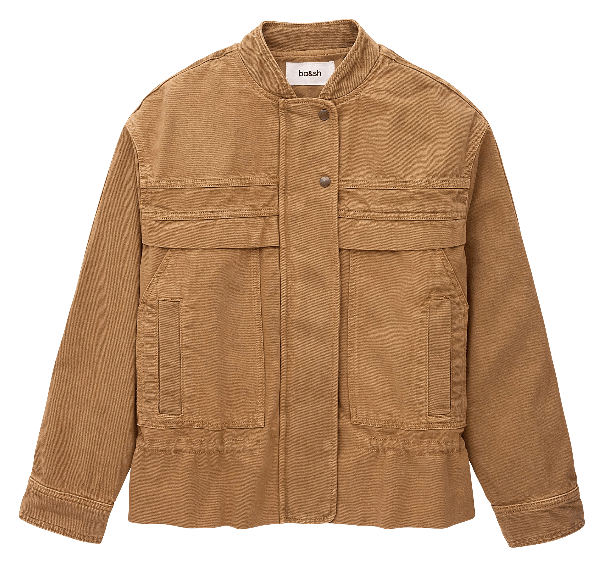 Veste col mao en coton mélangé coly BA&SH Marron