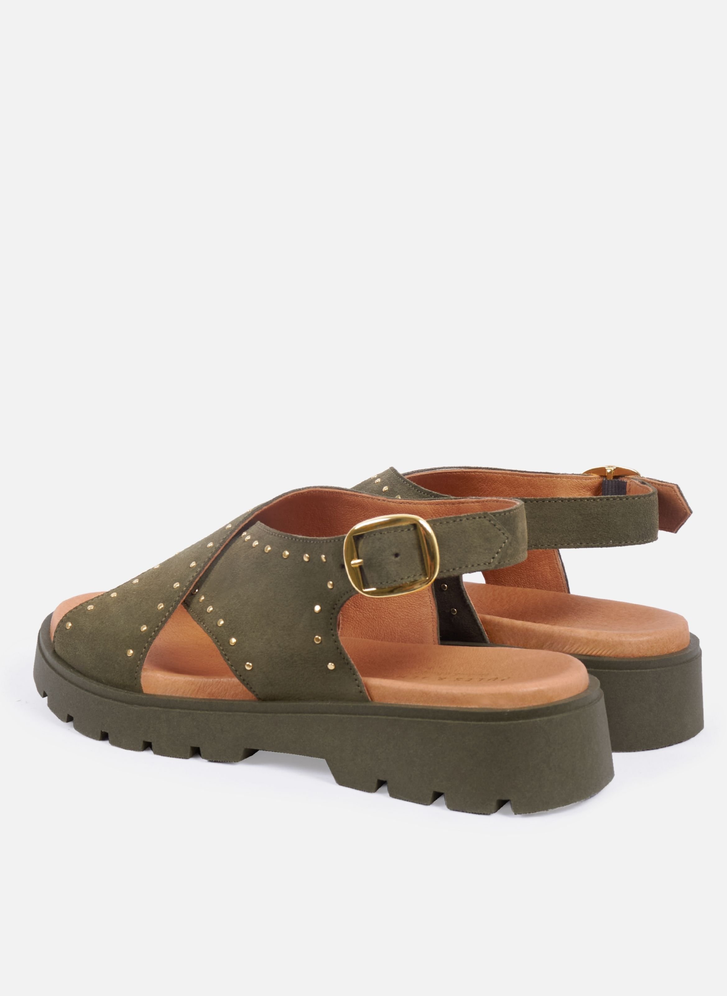Sandalen van zacht suède leer JULES & JENN Kaki