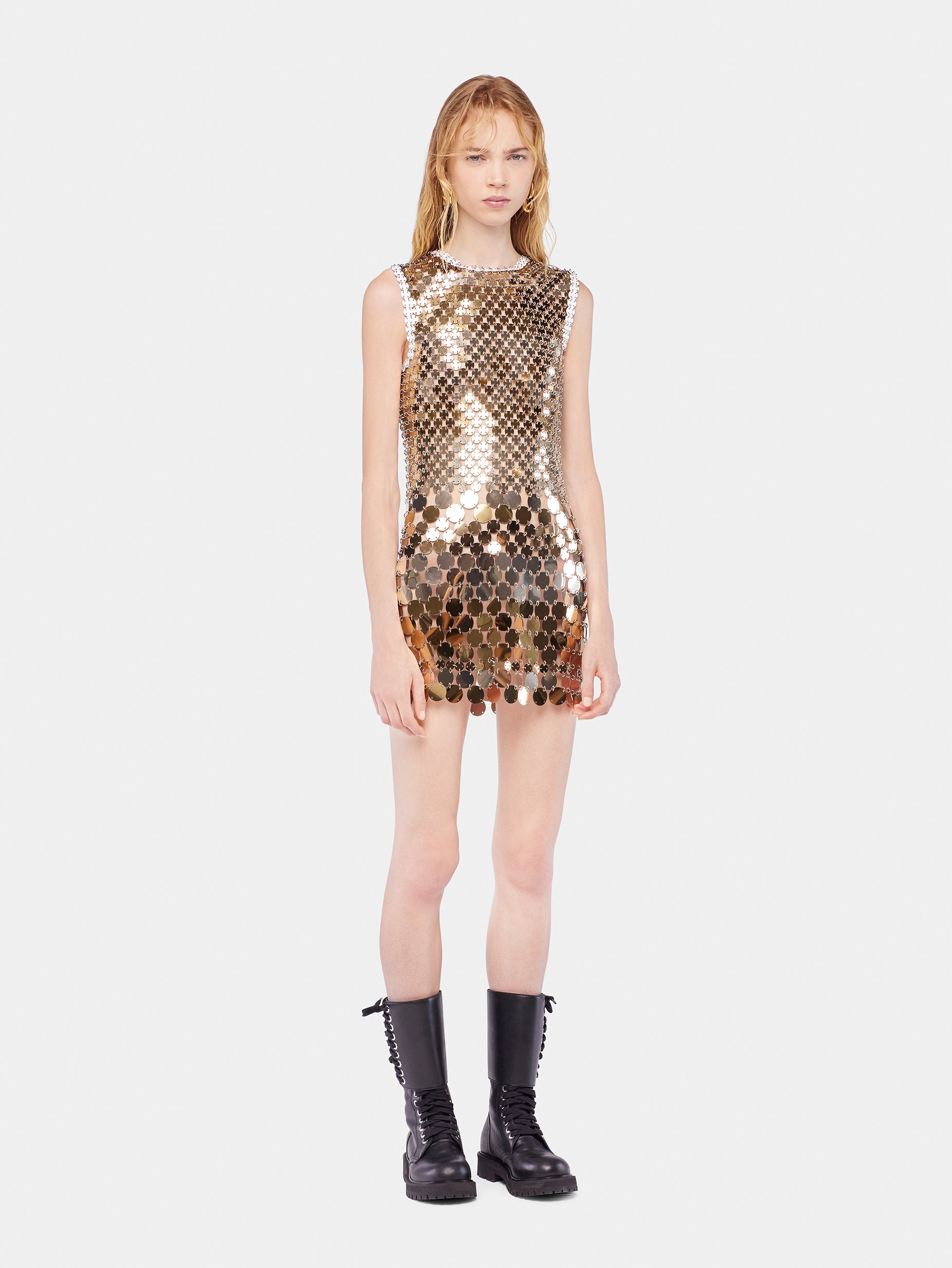 Robe en assemblage RABANNE Doré