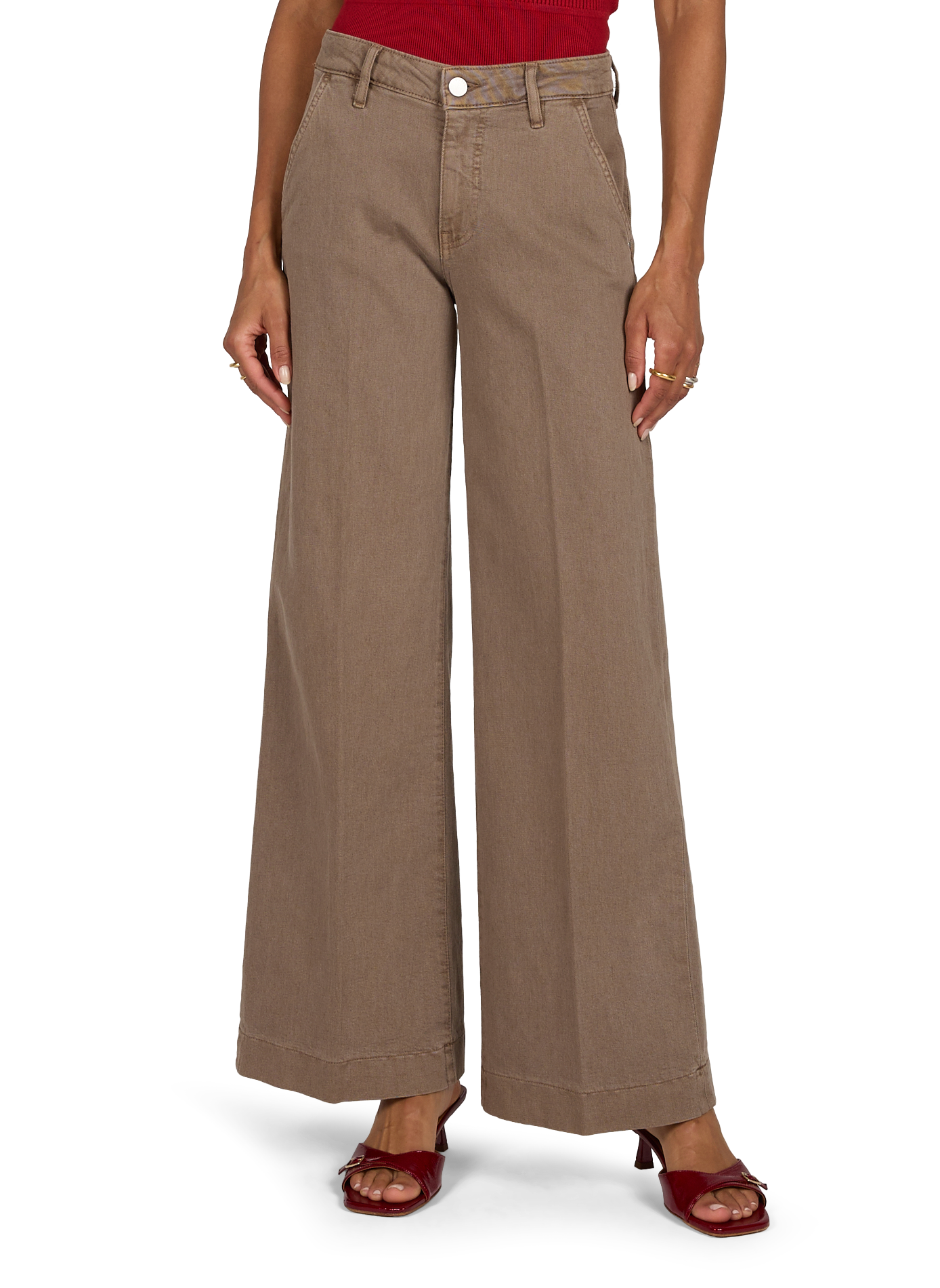 Wide leg straight jeans GUESS Brown
