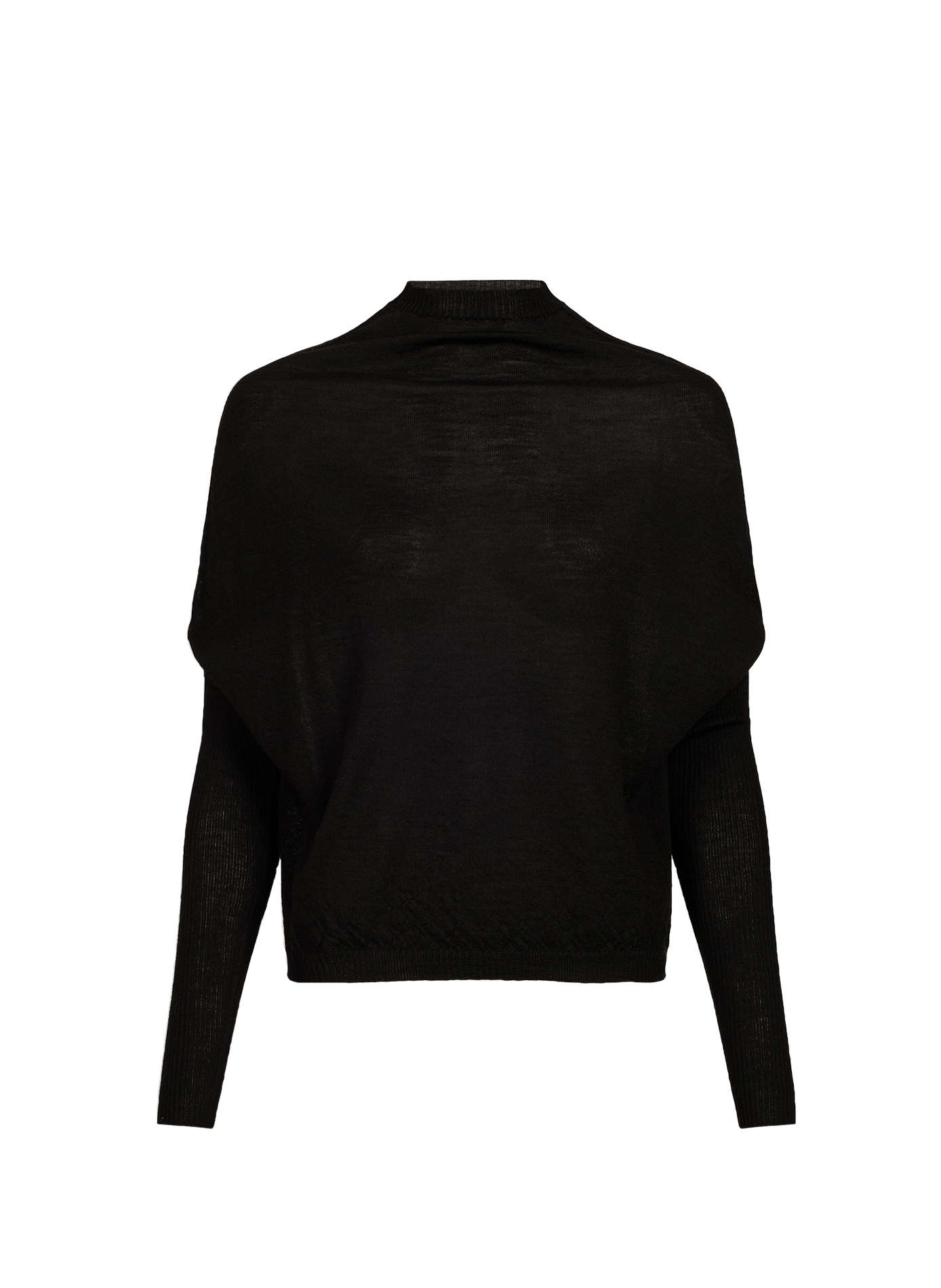 Gerader Rundhalsausschnitt-Pullover aus Wolle RICK OWENS Schwarz