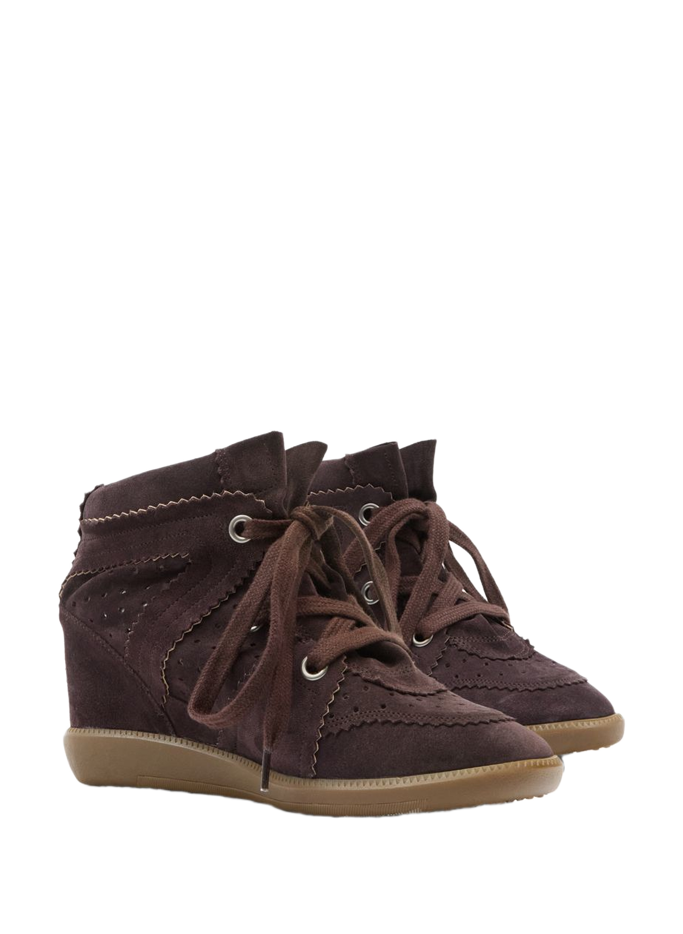 Baskets compensées Bobby en cuir  ISABEL MARANT Marron