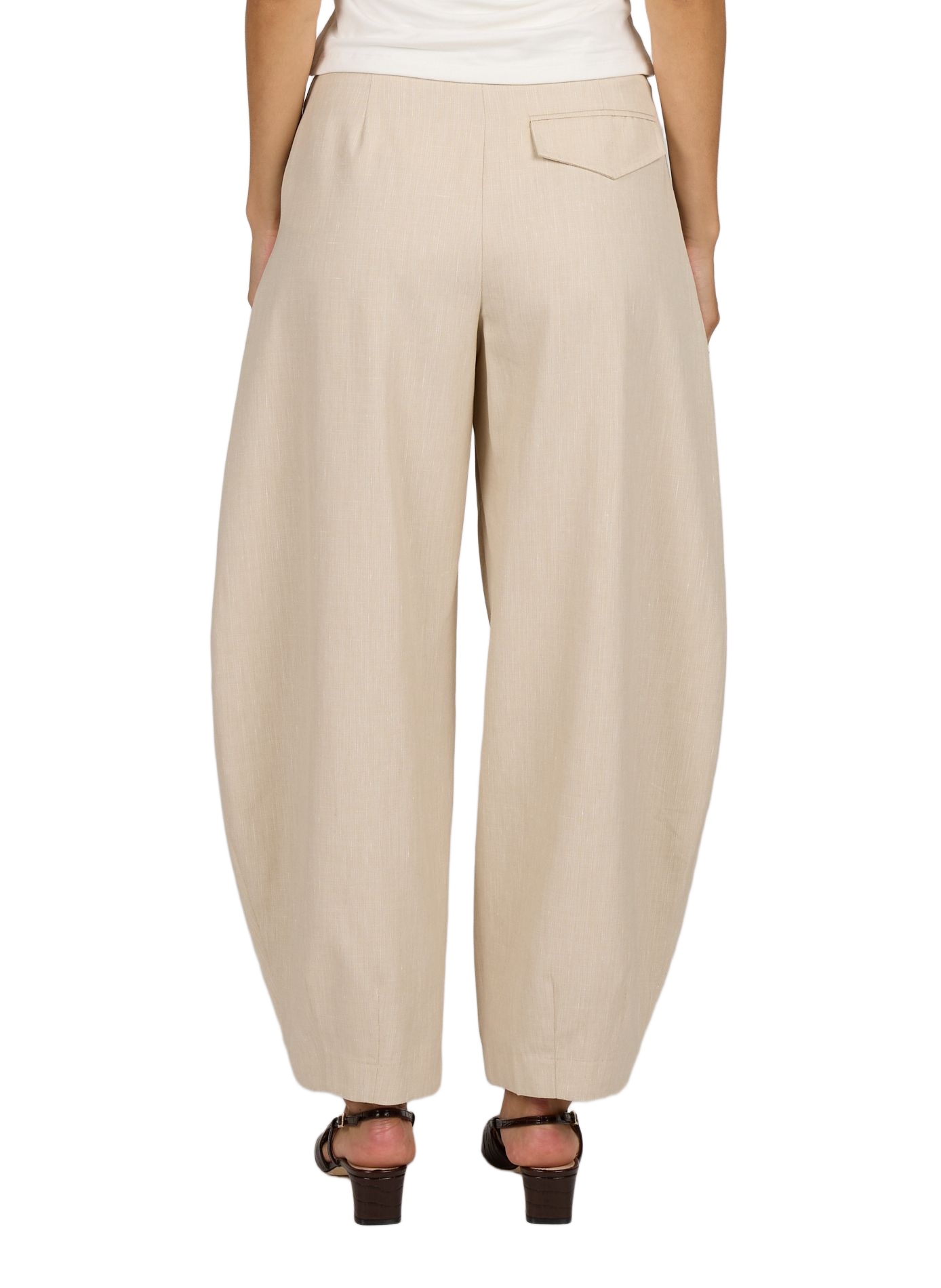 Pantalon ballon taille haute TOPSHOP Beige