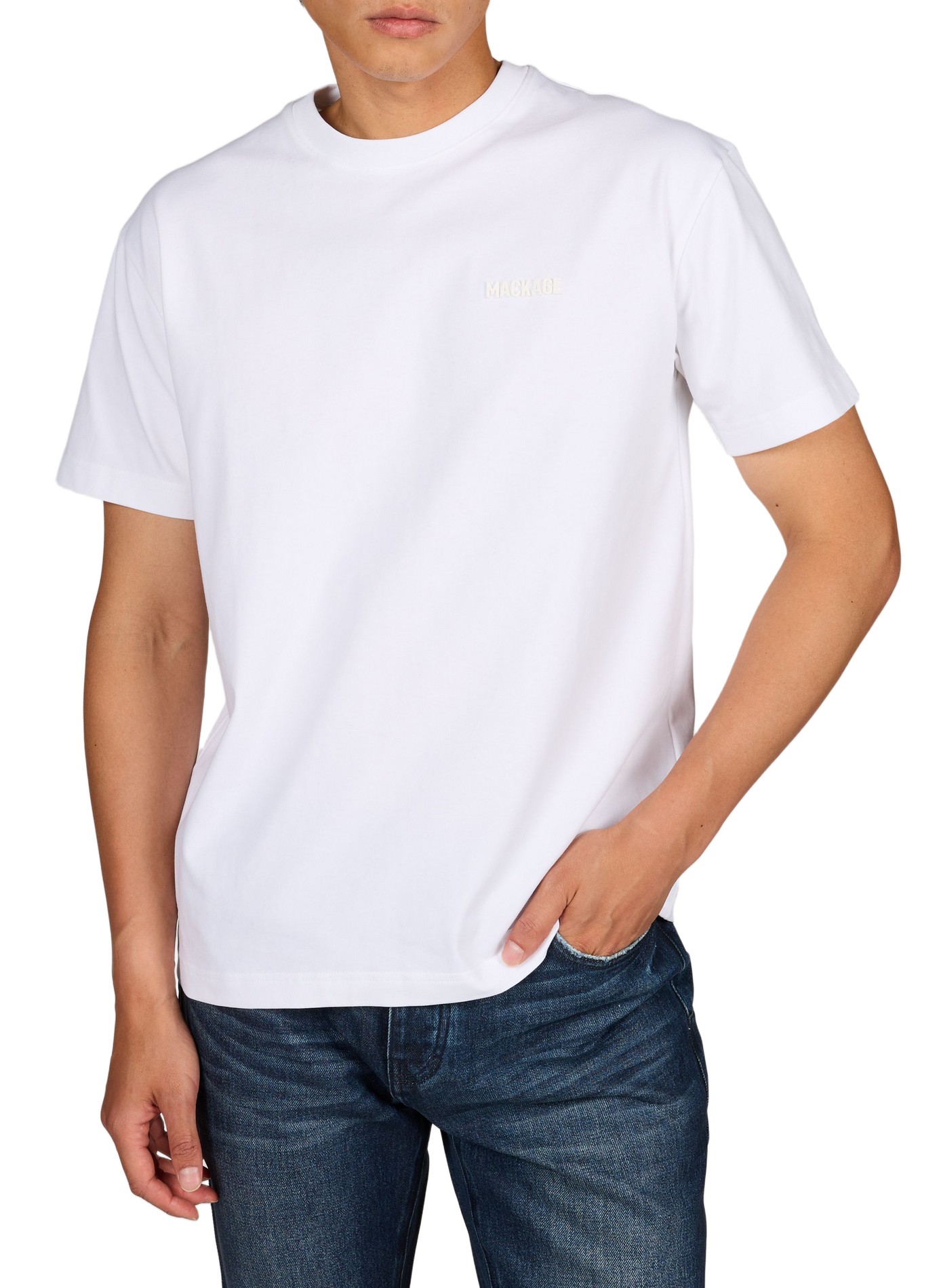 Straight fit round neck t-shirt MACKAGE White