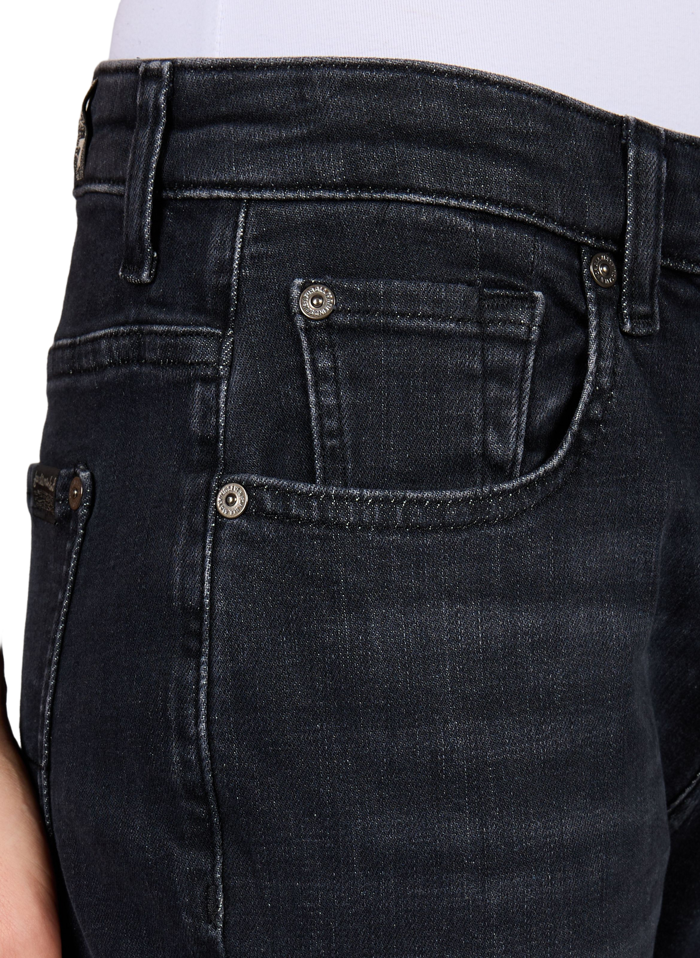 Faded straight-cut jeans 7 FOR ALL MANKIND Black