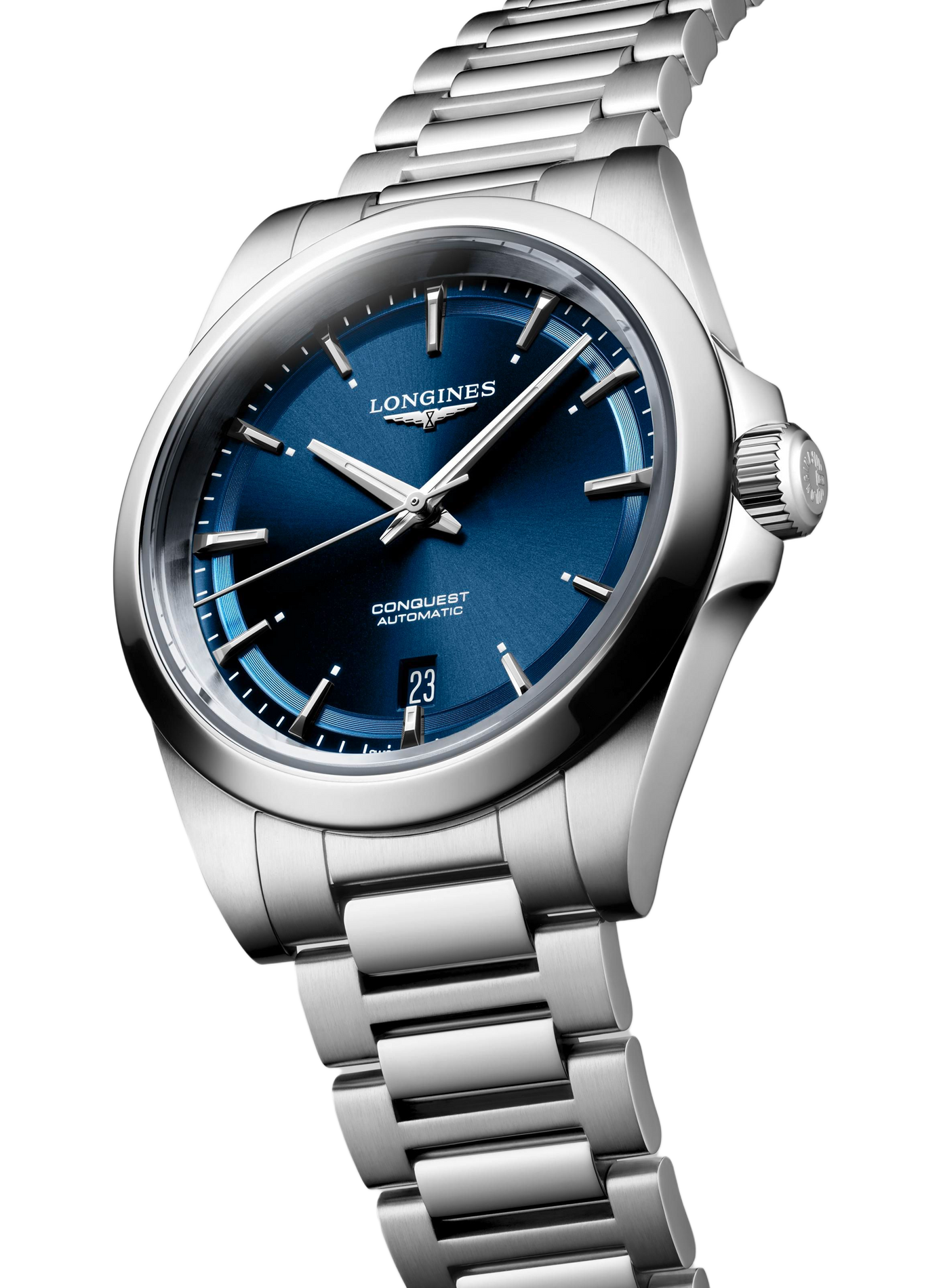 Montre automatique Conquest 2023 en acier inoxydable LONGINES Bleu