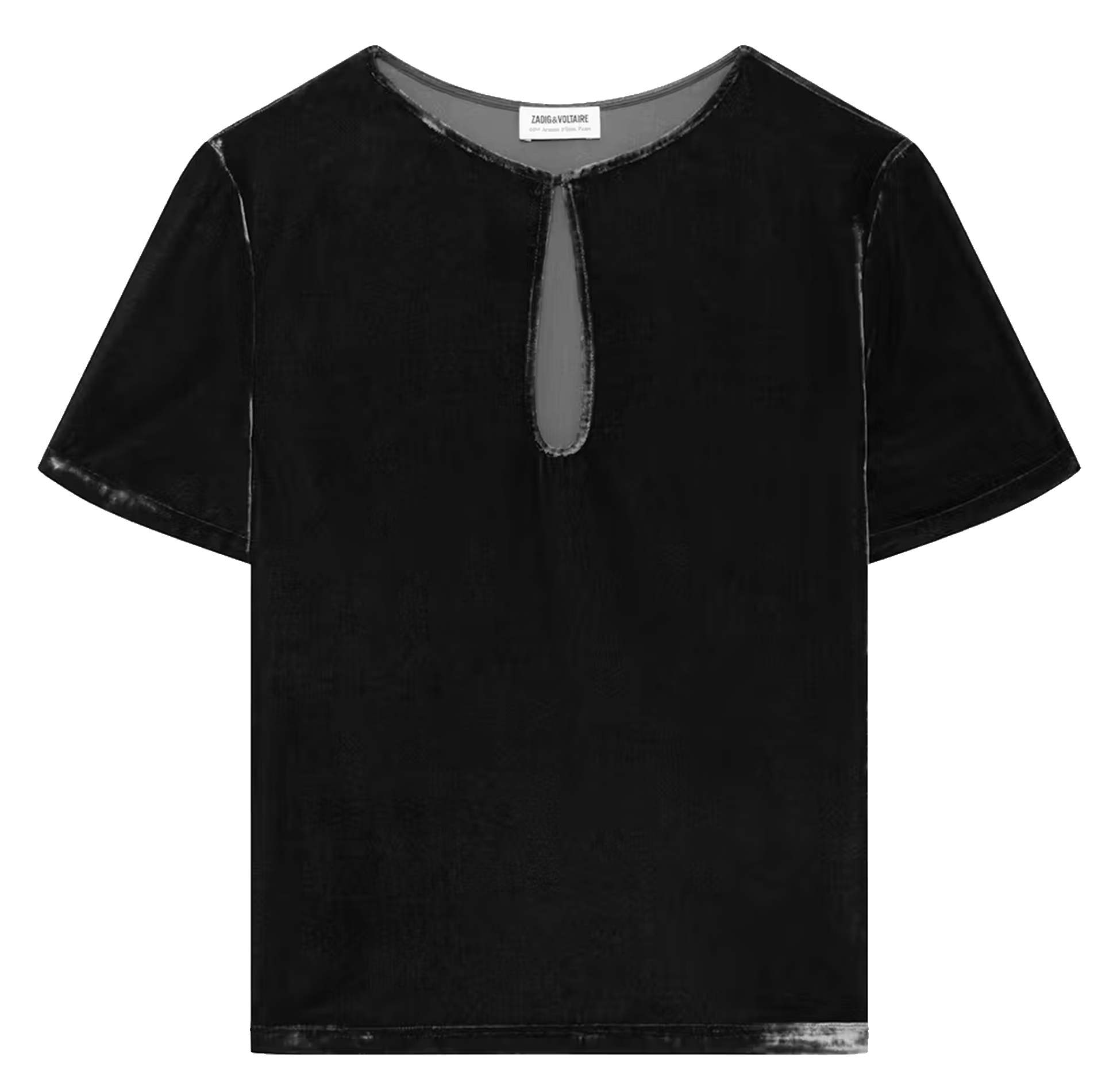 Rechte top met ronde hals in fluweel Tchai. ZADIG&VOLTAIRE Grijs