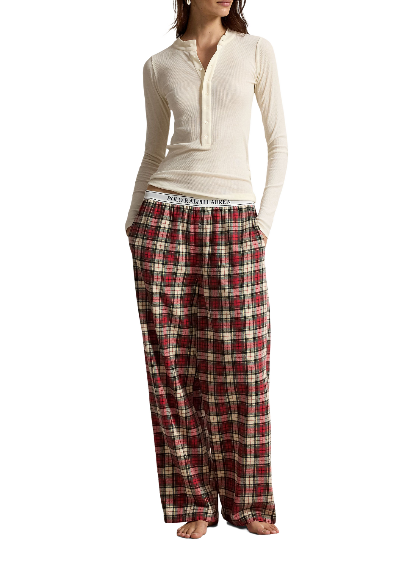 Pantalon de pyjama à carreaux en coton POLO RALPH LAUREN Rouge