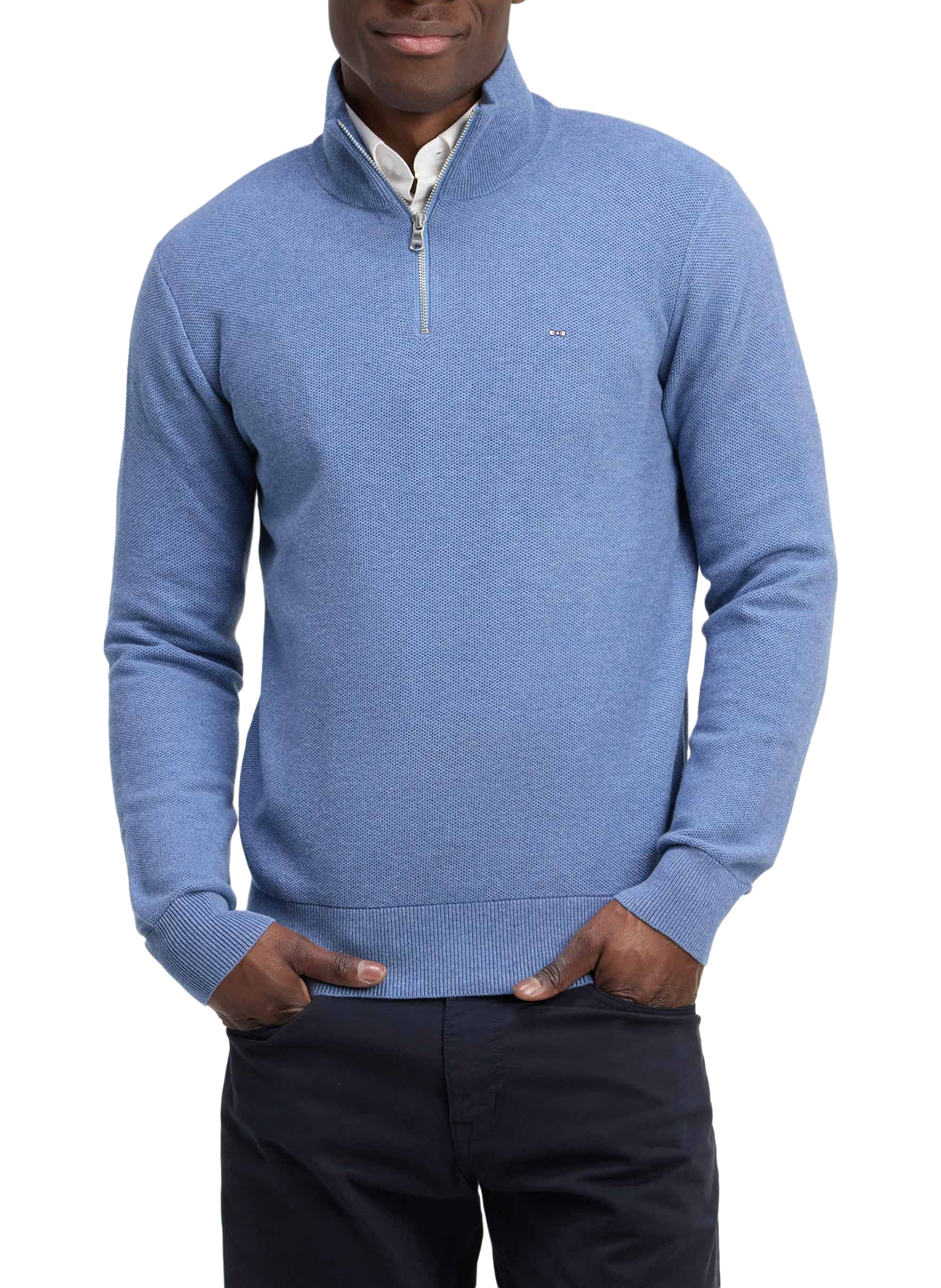 Pull col montant en coton EDEN PARK Blue