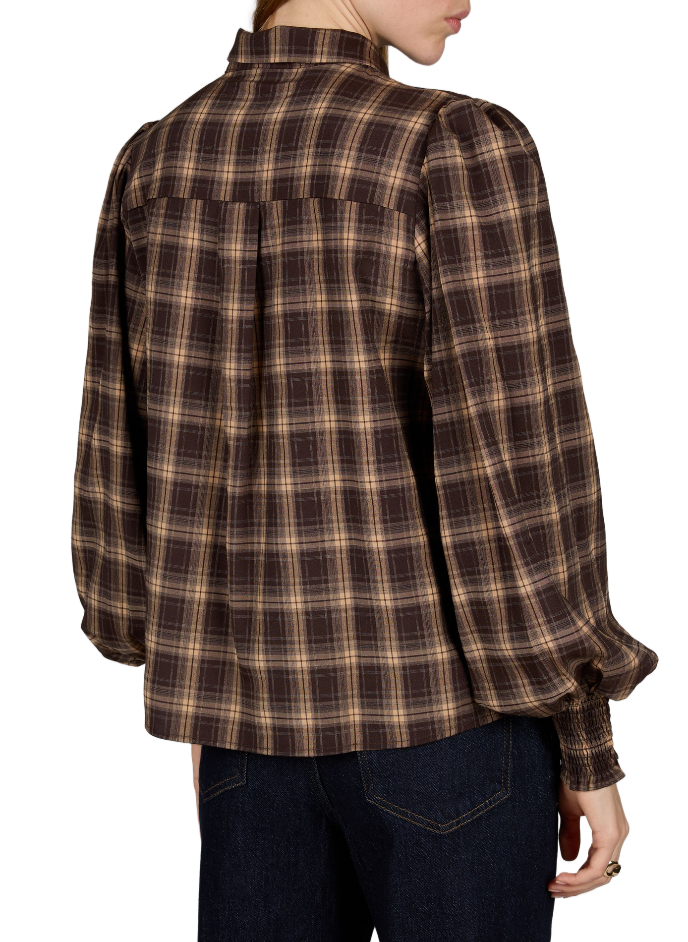 Loose-fit check shirt VILA Brown
