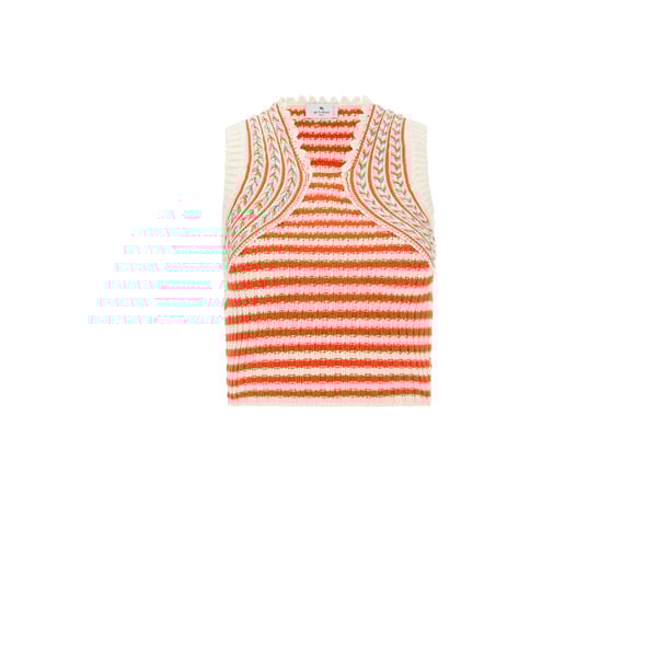 Top en maille de laine et coton