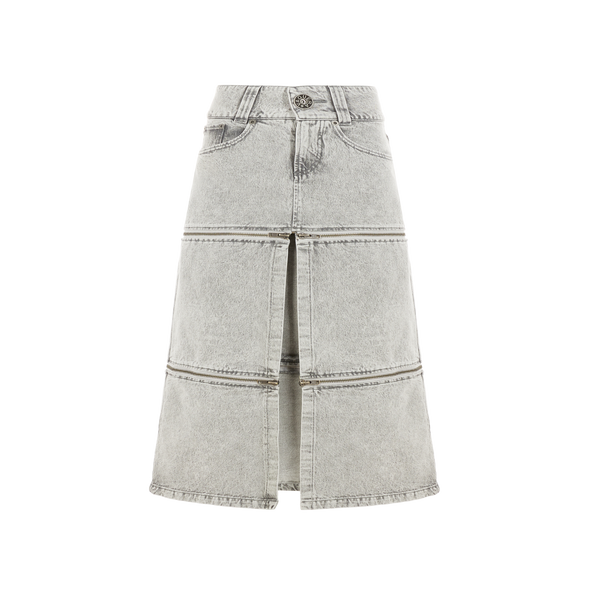 Shop Vaquera Skirt With Slit In Grey