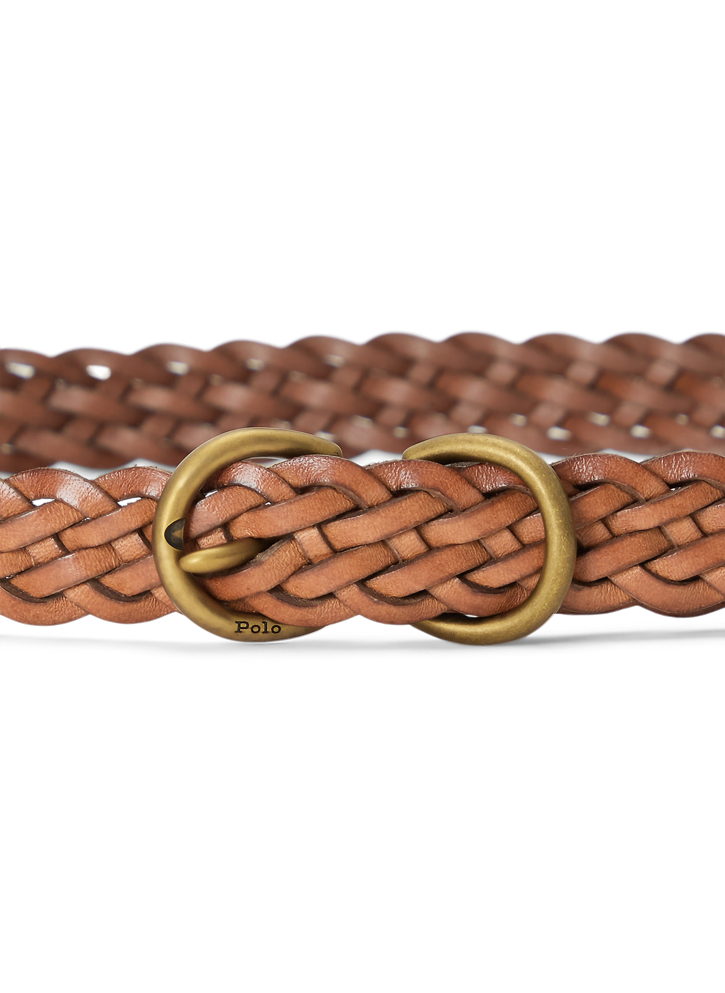 Ceinture tressée en cuir POLO RALPH LAUREN Marron