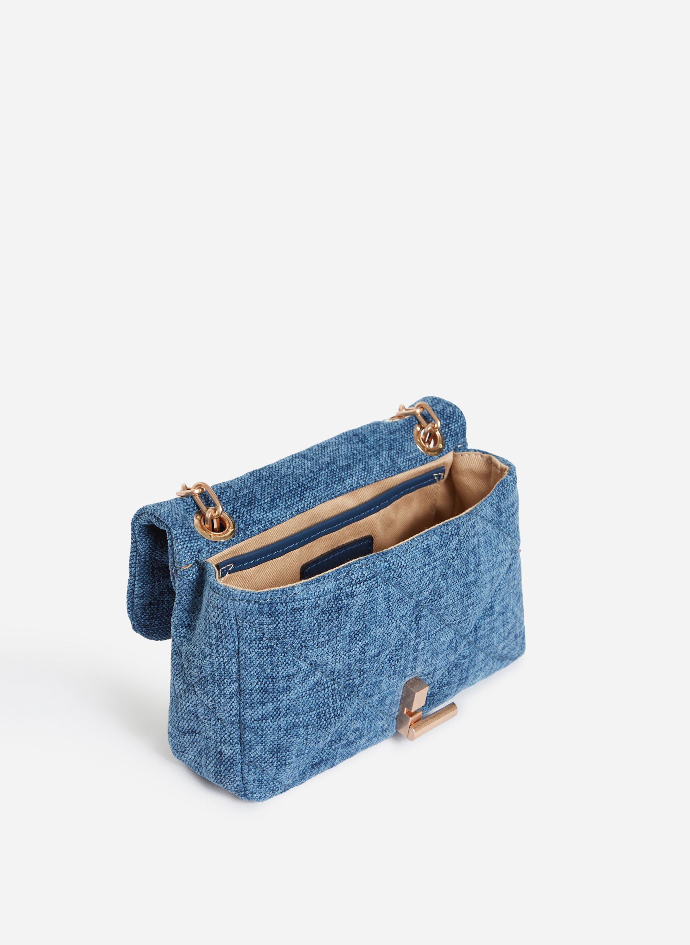 Petit sac moon en lin VANESSA BRUNO Bleu