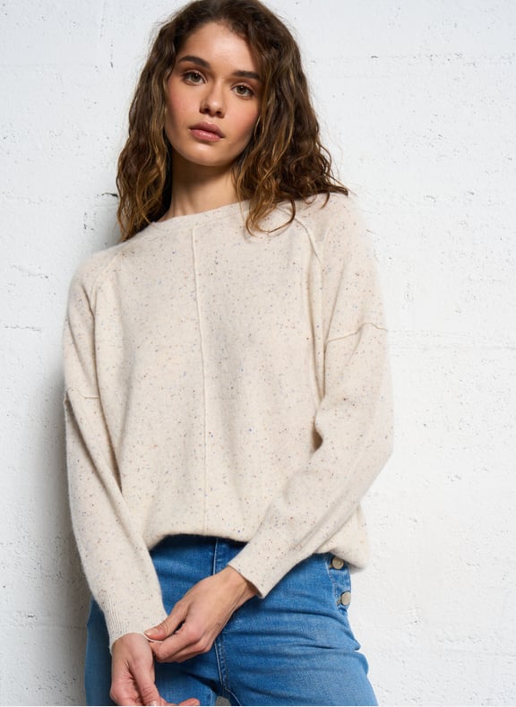Pull col rond en cachemire ary bis Blanc by MAISON 123 MAISON 123 Pull col rond en cachemire ary bis Blanc