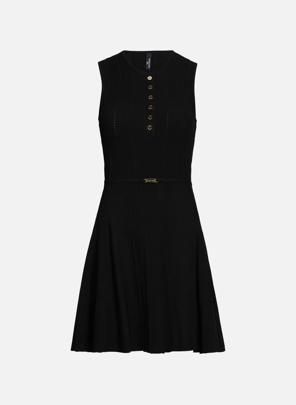 Robe en maille côtelée ajourée Giada Noir by GUESS GUESS Robe en maille côtelée ajourée Giada Noir