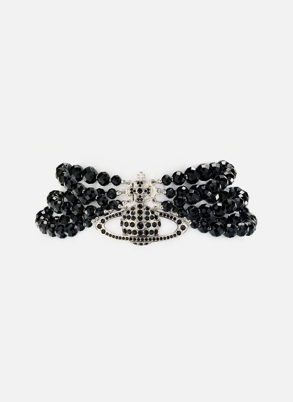 Collier Messaline 3 rangs Noir by VIVIENNE WESTWOOD VIVIENNE WESTWOOD Collier Messaline 3 rangs Noir