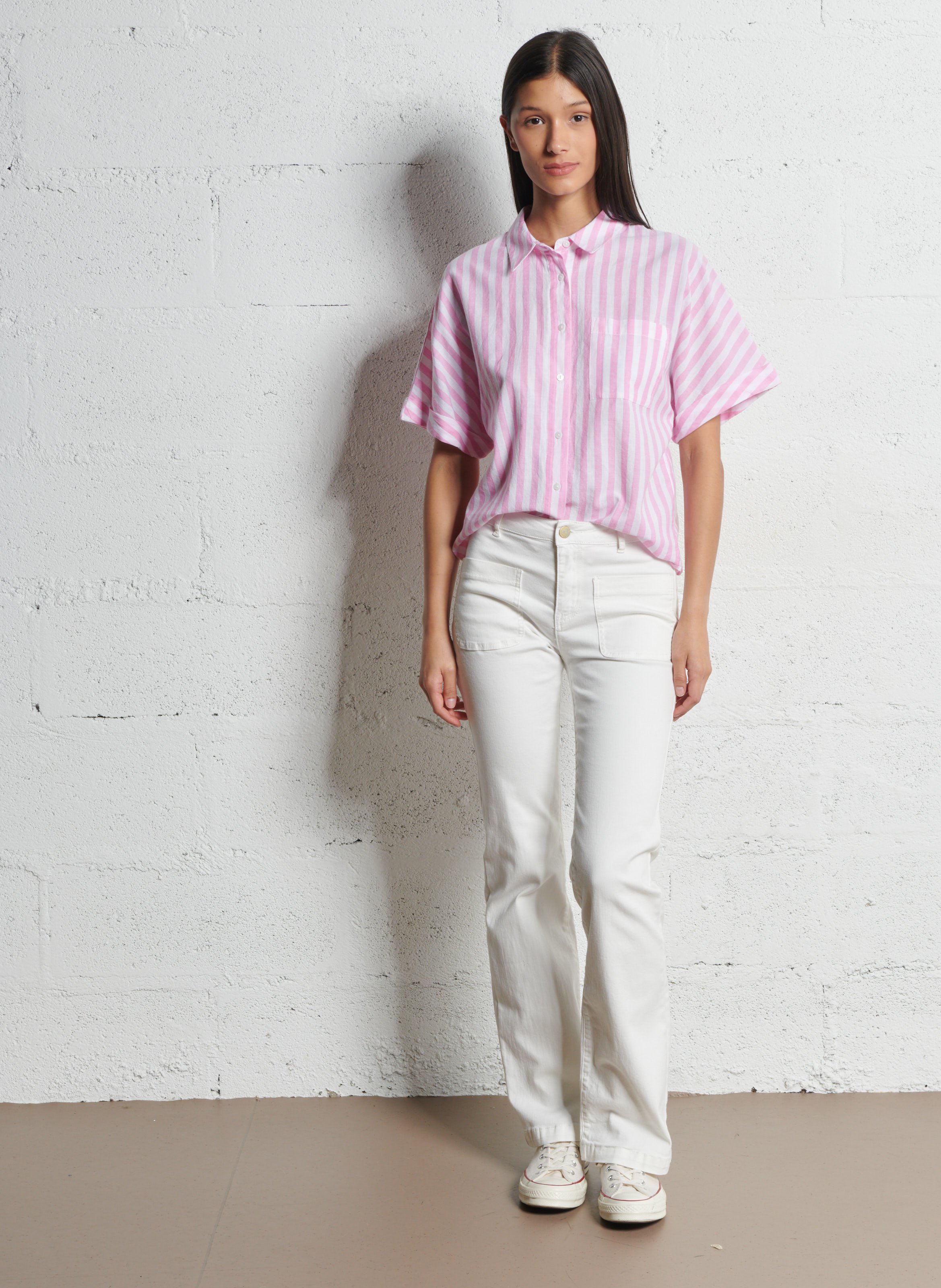 Chemise col classique en coton Sunset MAISON 123 Rose