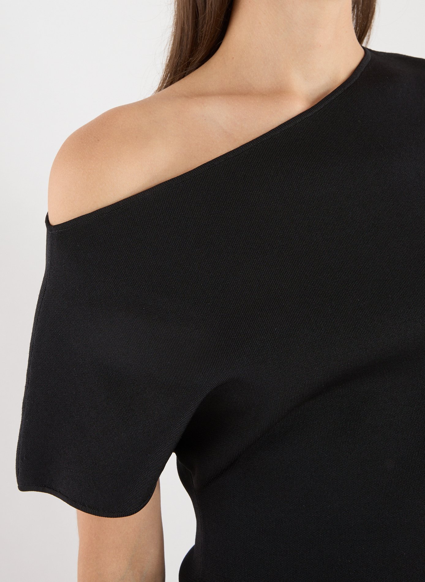 Asymmetric knitted top ROHE FRAMES Black