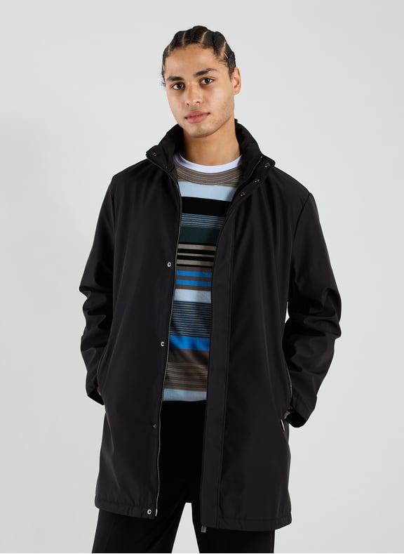 Mid-length straight trench coat Black by ARMANI EXCHANGE ARMANI EXCHANGE Mid-length straight trench coat Black