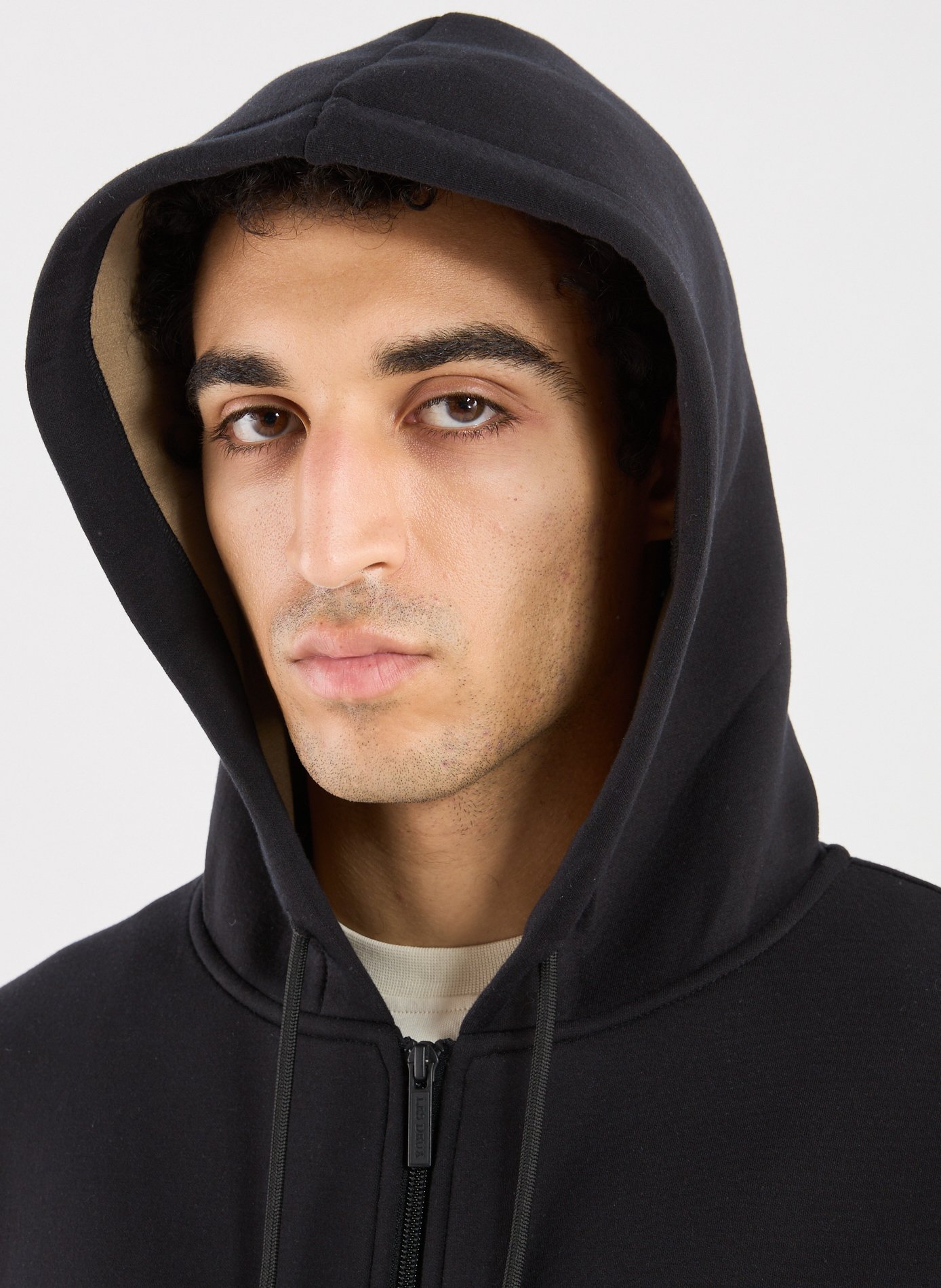 Sweat ample à capuche sérigraphié LES DEUX Noir