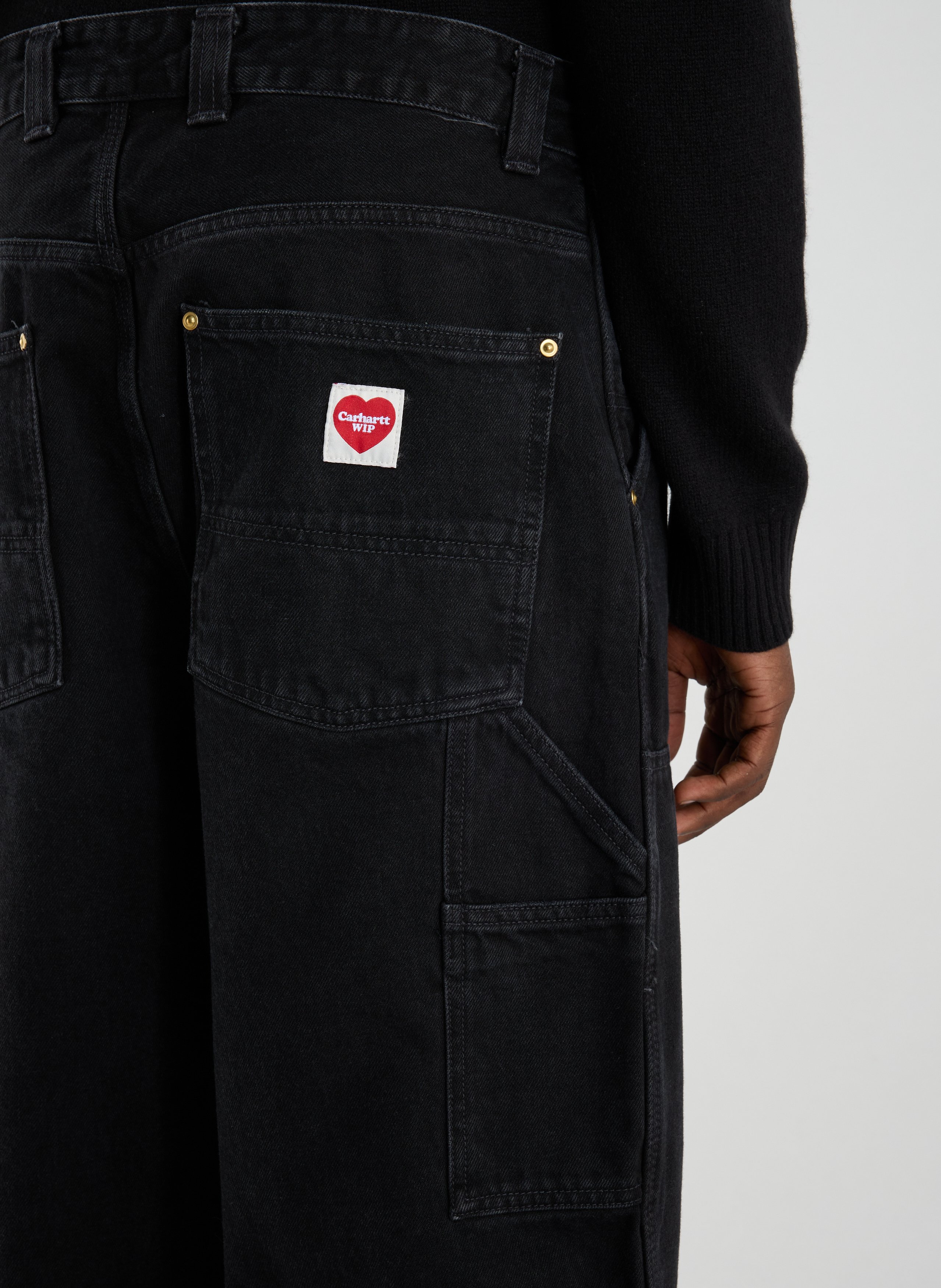 Straight leg multi-pocket cotton jeans CARHARTT WIP Black