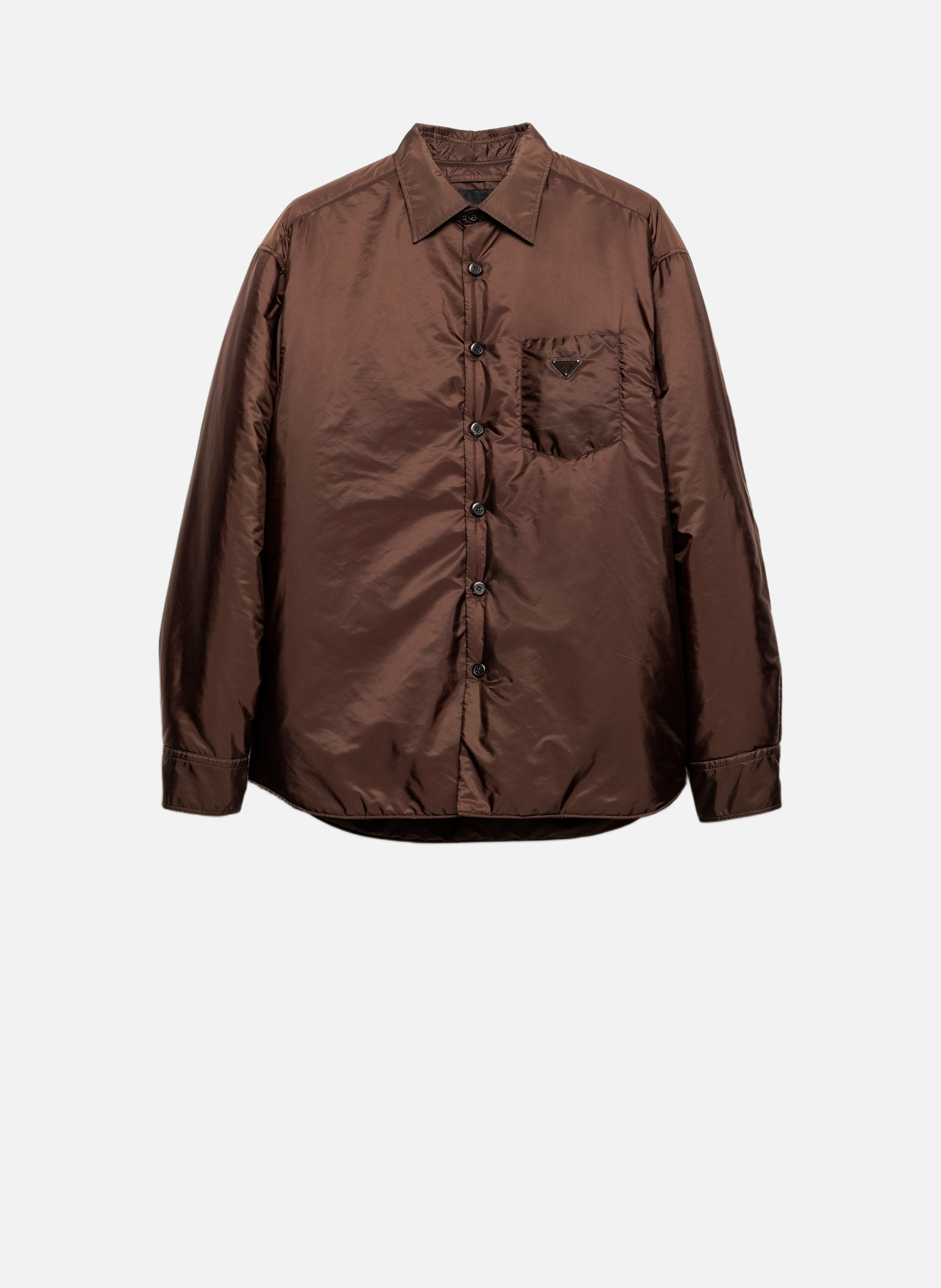 Chemise en re-nylon léger PRADA Marron