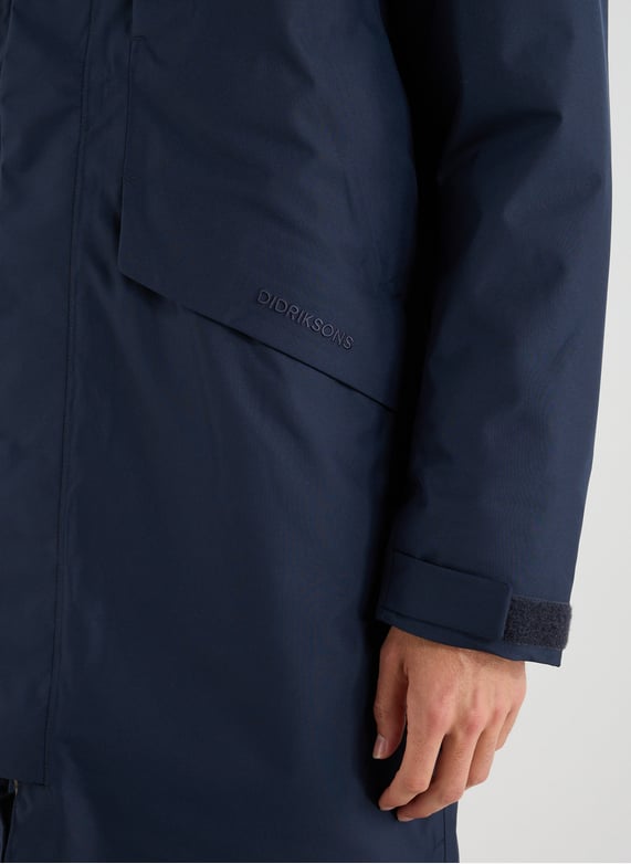 Straight mid-length hooded parka | Blue by DIDRIKSONS Straight mid-length hooded parka Blue