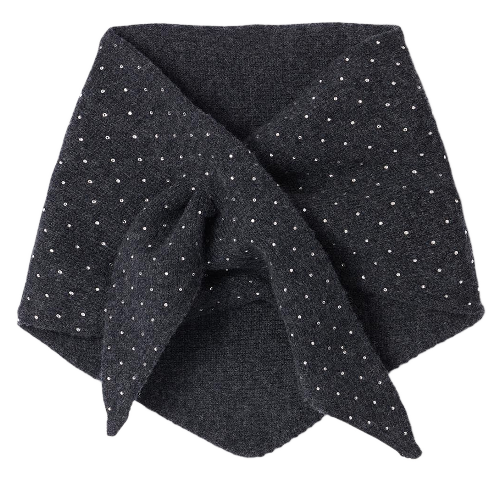 Bandana triangle en laine et cachemire SANDRO Gris