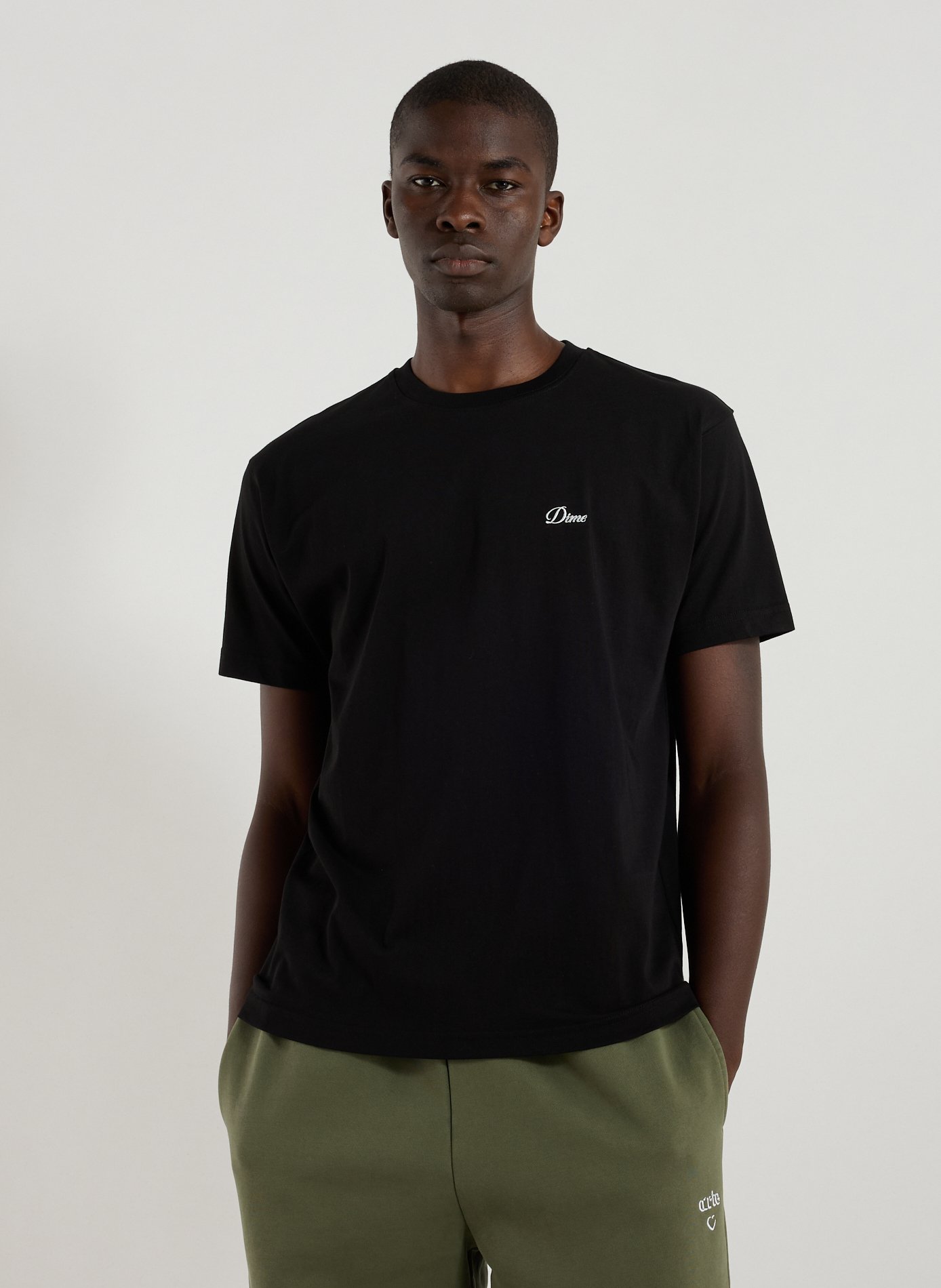 T-shirt col rond en coton Noir by DIME DIME T-shirt col rond en coton Noir