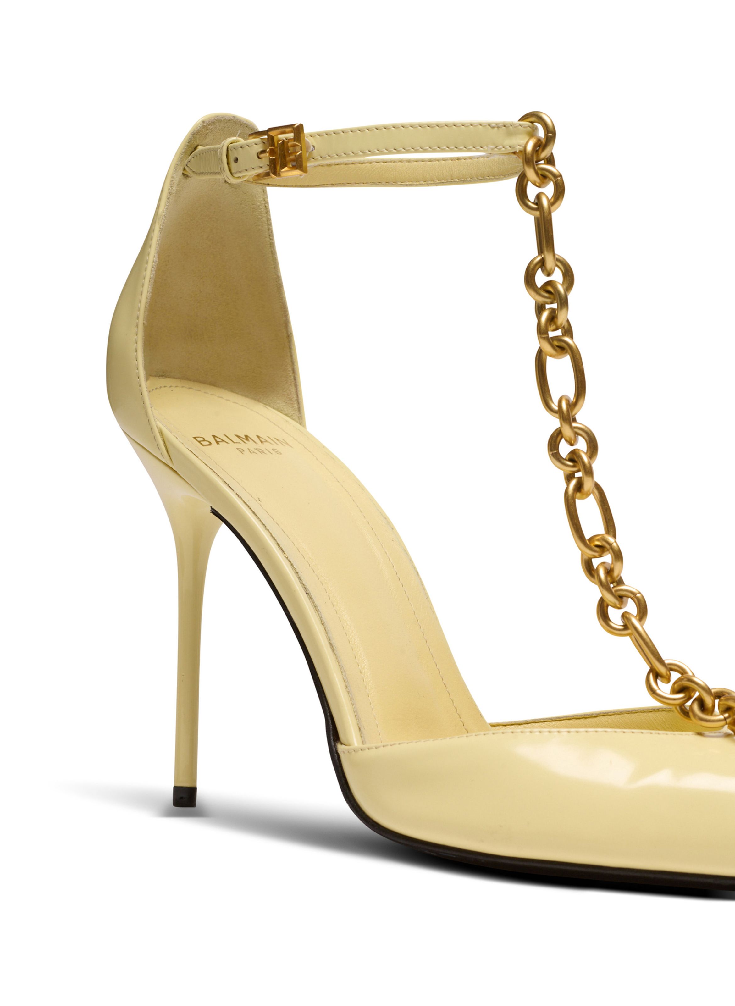 Escarpins sync en cuir verni BALMAIN Jaune