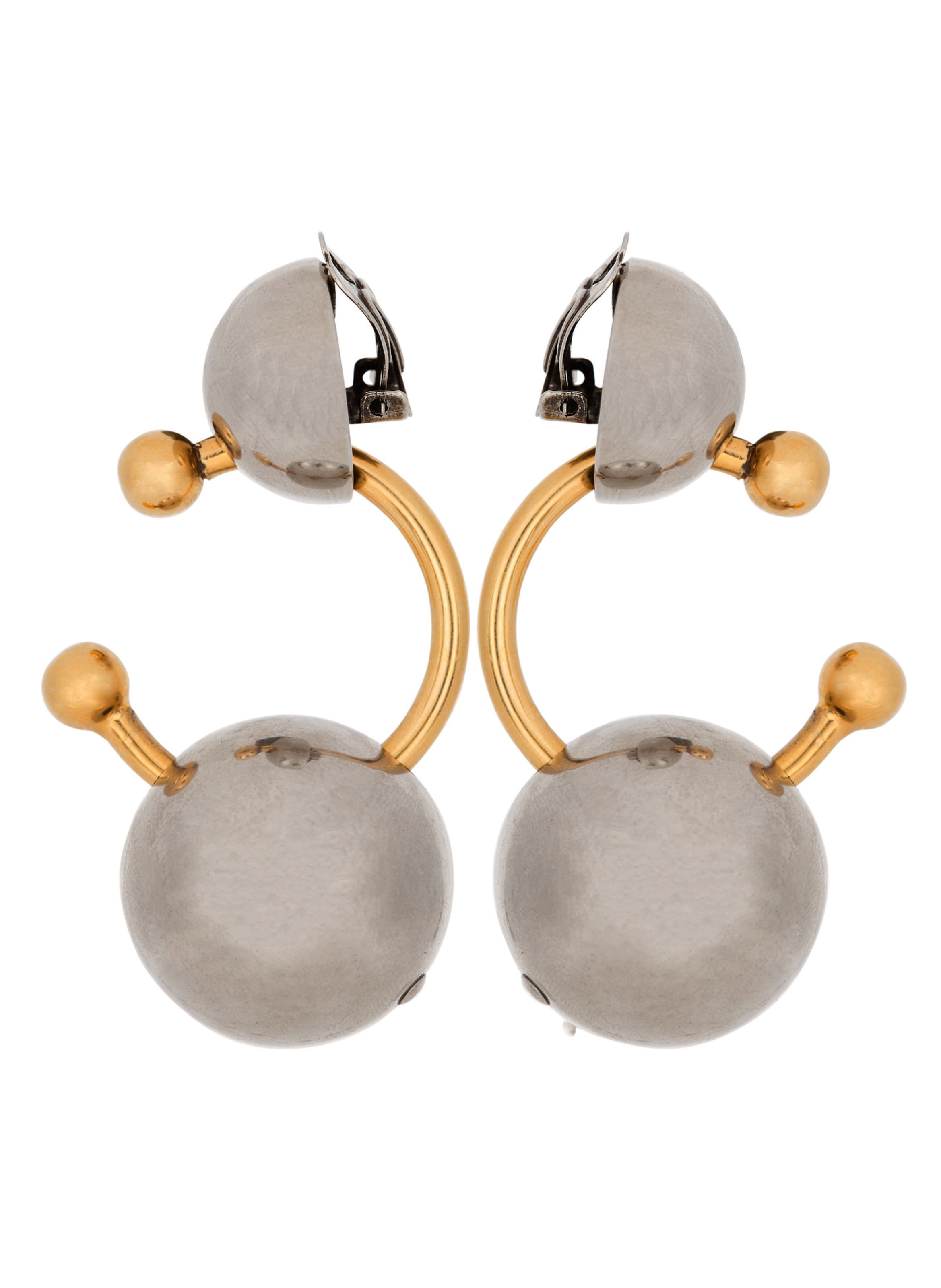 Boucles d’oreilles mini-créoles piercing BALMAIN Argent