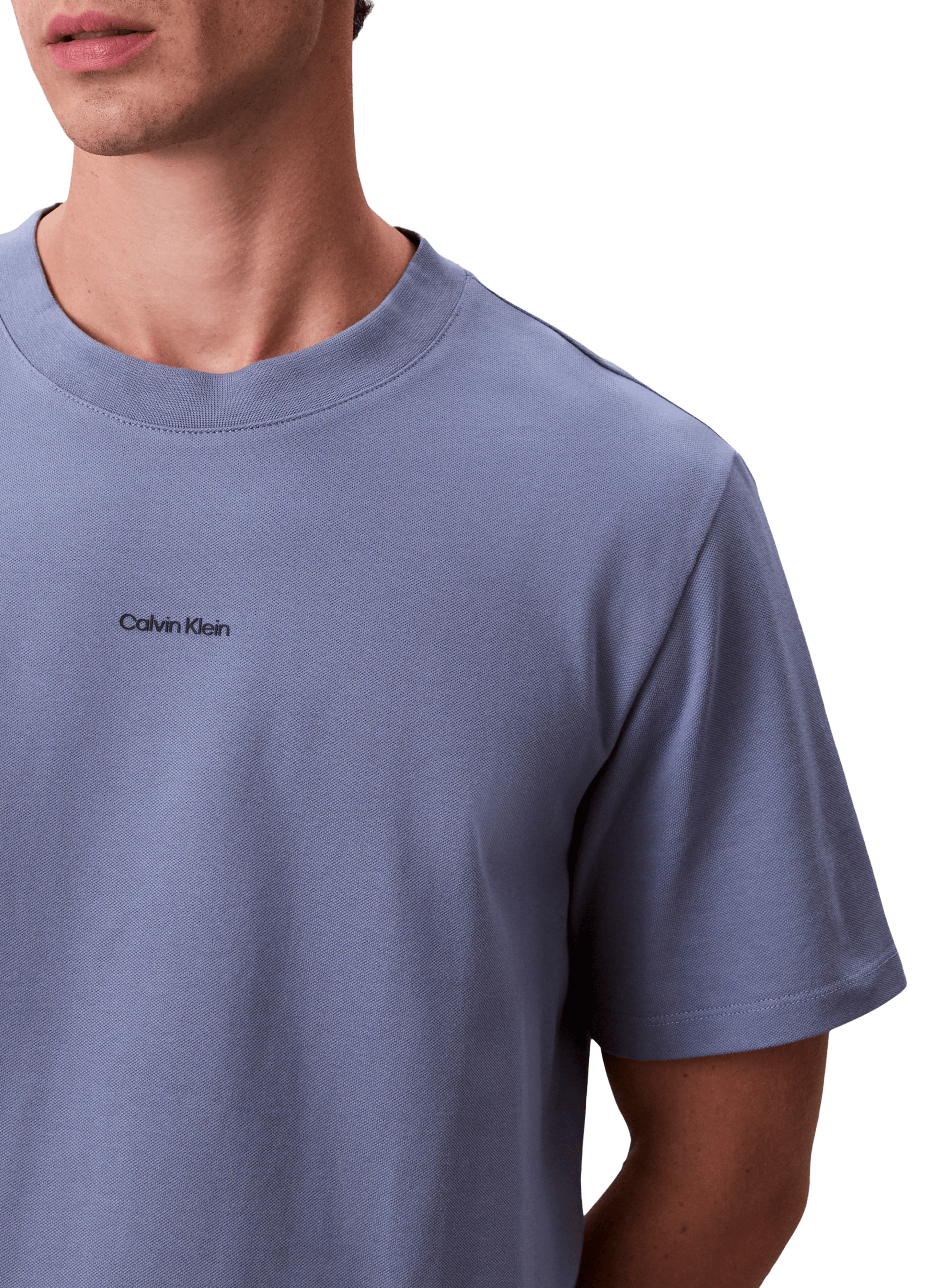 T-shirt à col rond en coton mélangé CALVIN KLEIN Bleu