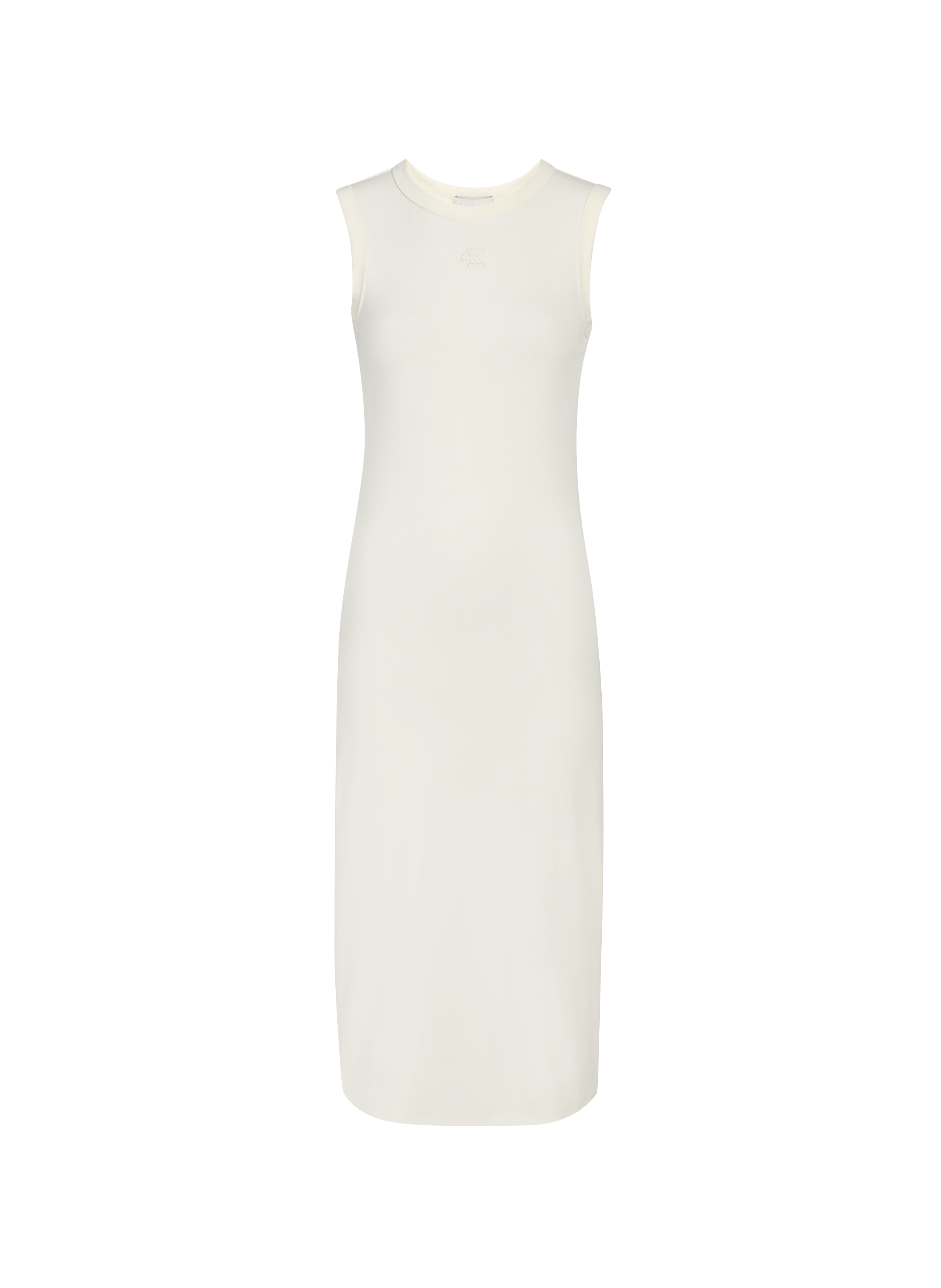 CALVIN KLEIN Robe moulante en coton Beige