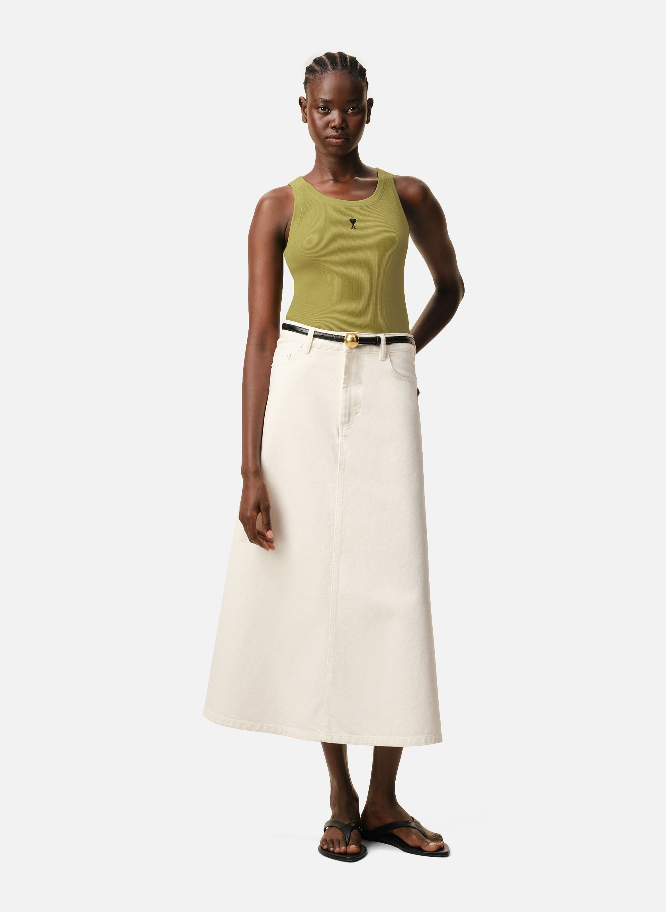 Debardeur ami de coeur en coton AMI PARIS Vert