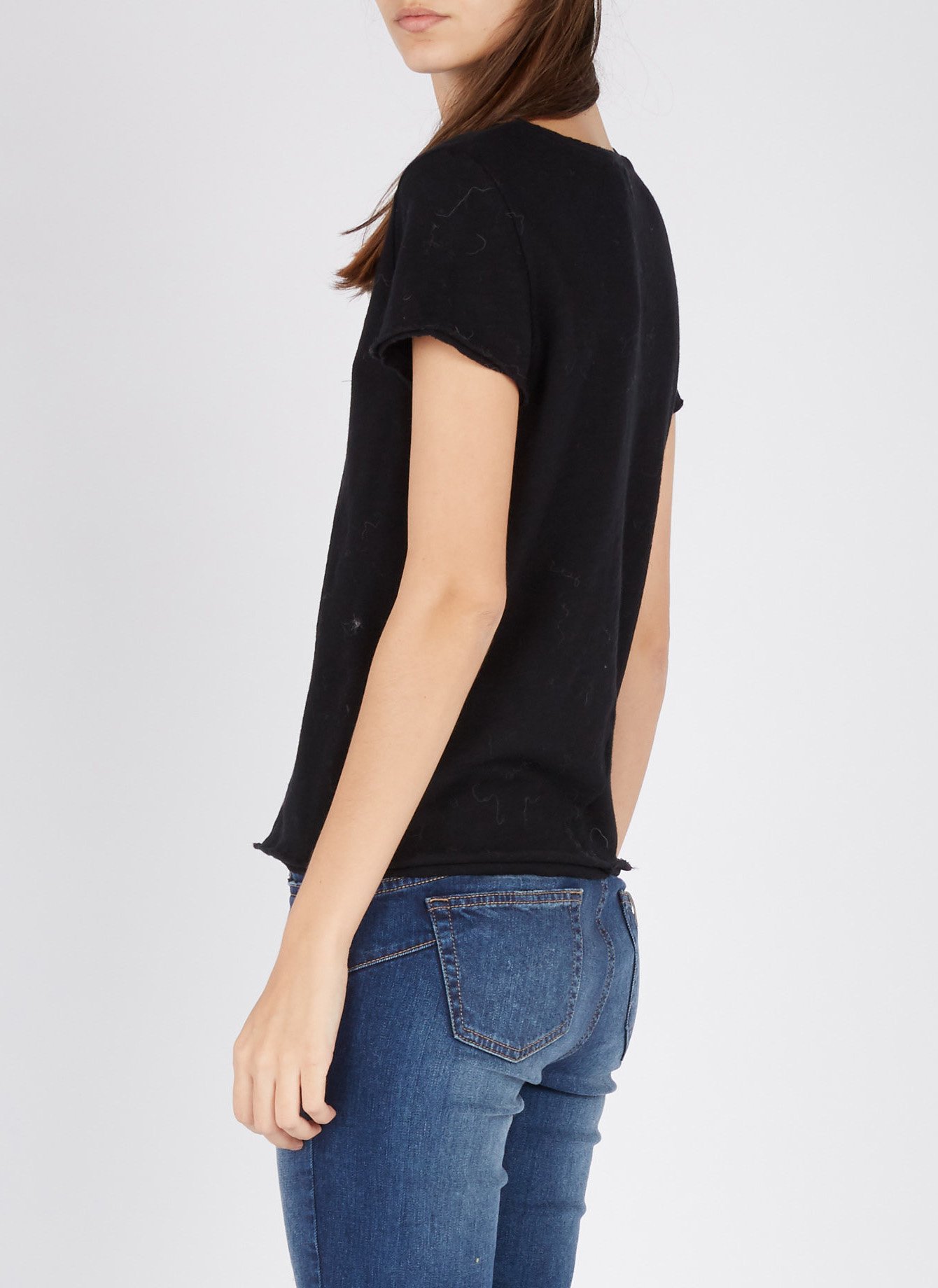 Tee-shirt col v en coton sonoma AMERICAN VINTAGE Noir