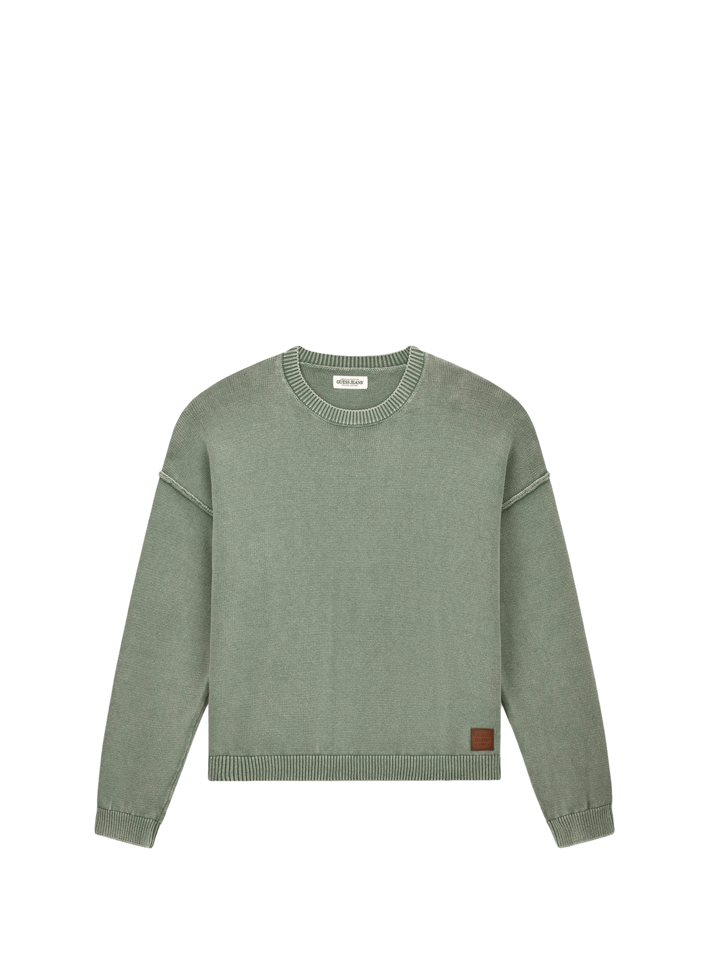 Pull côtelé en coton GUESS Vert
