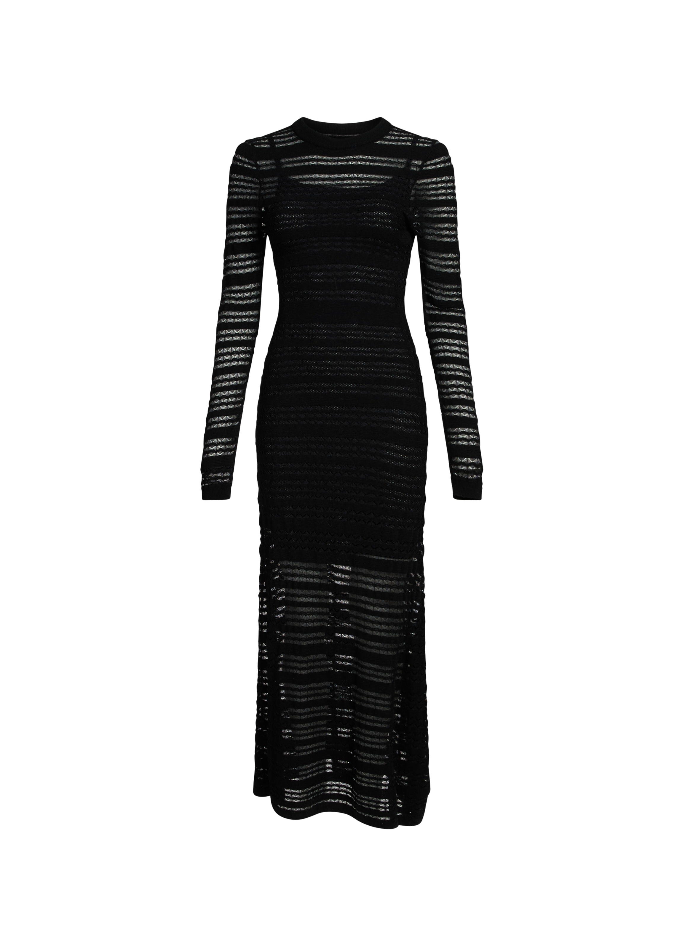 Robe longue en maille ajourée Ama SAISON 1865 Noir