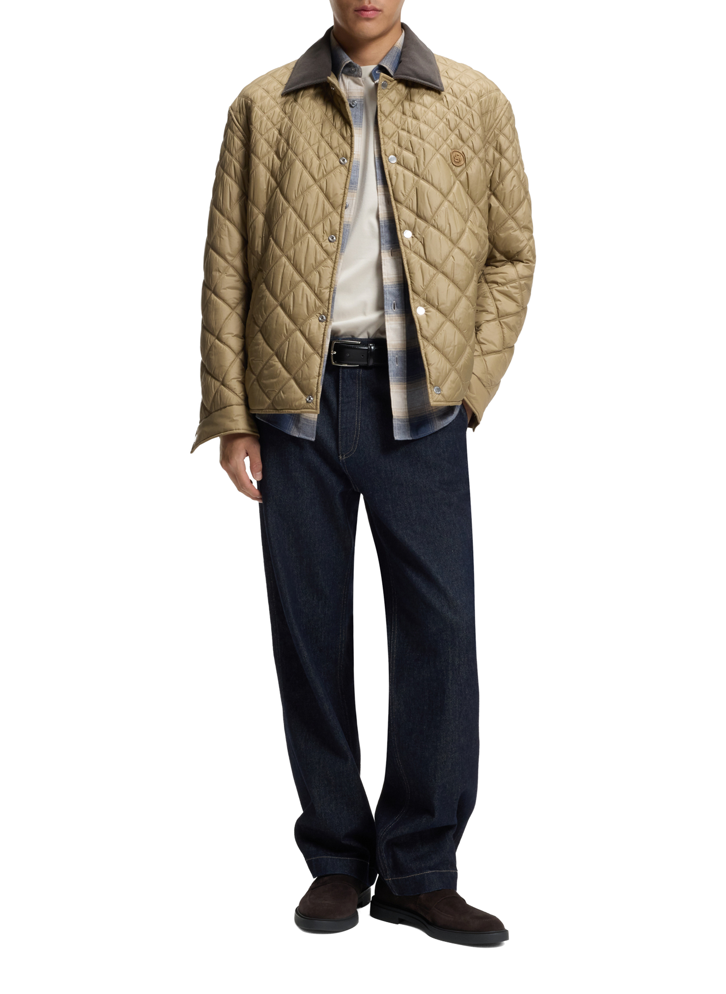 Suede leather moccasins BOSS Brown