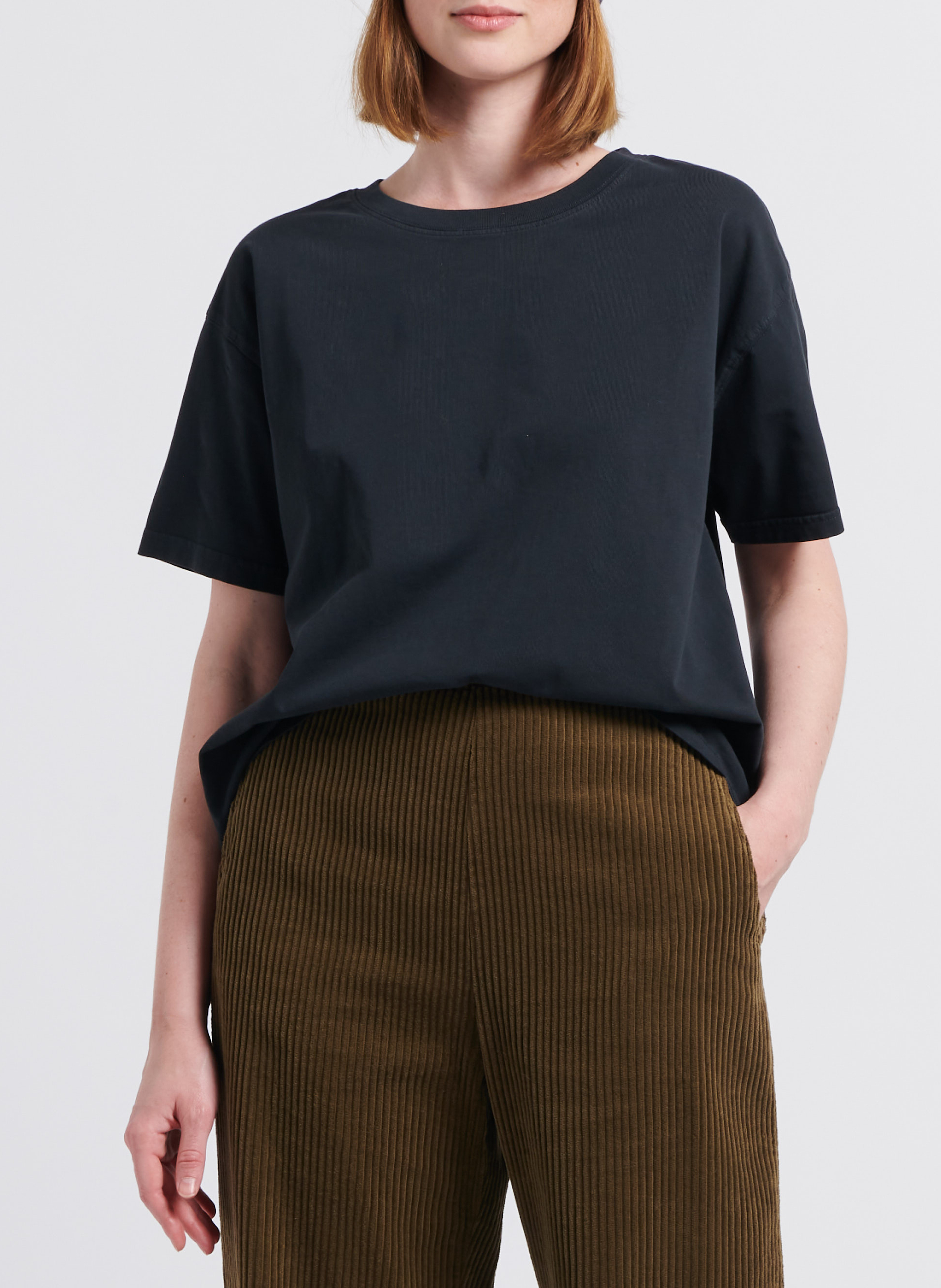 Tee-shirt ample col rond en coton fizvalley AMERICAN VINTAGE Noir