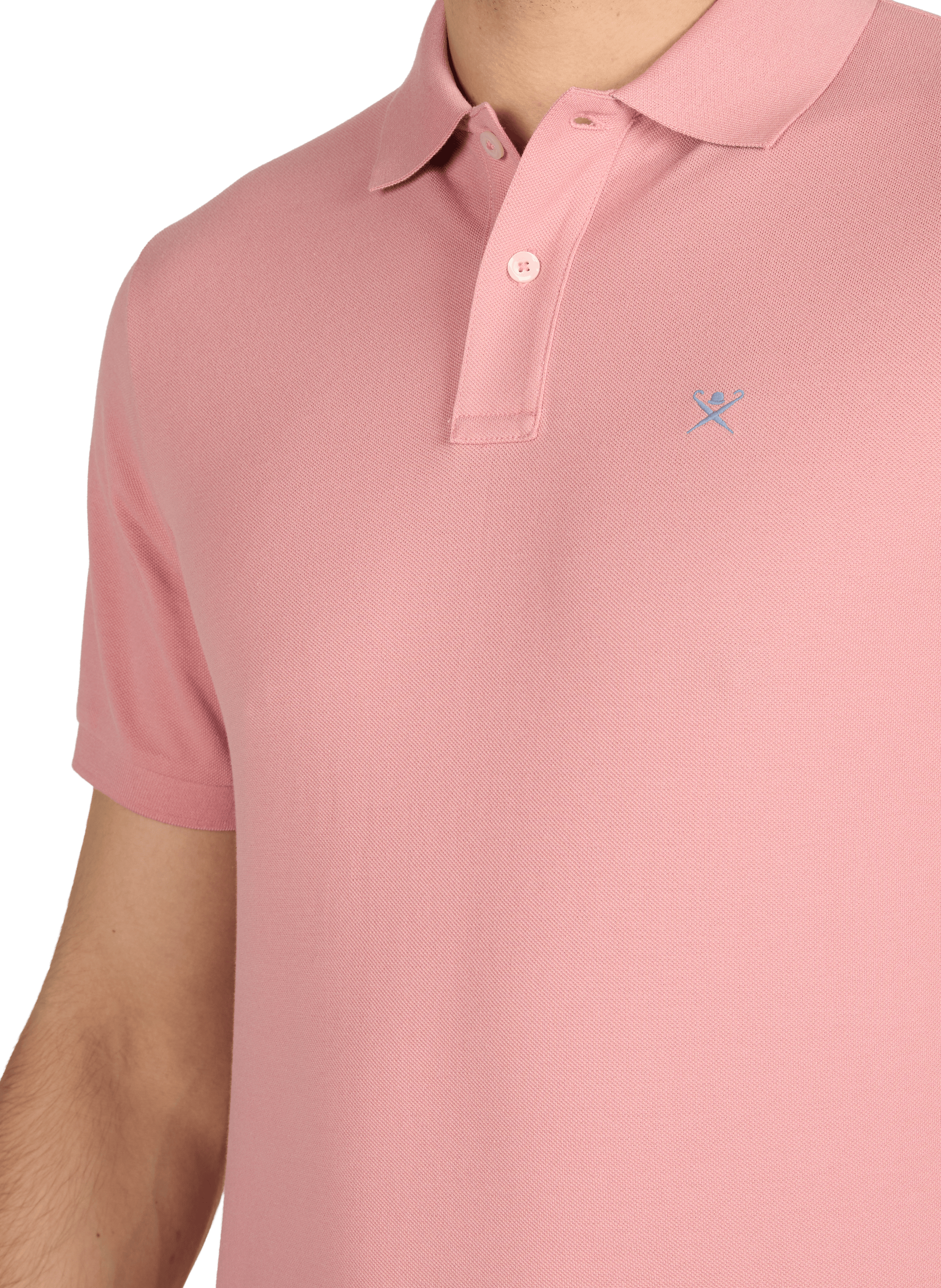 Polo à manches courtes en coton HACKETT Rose