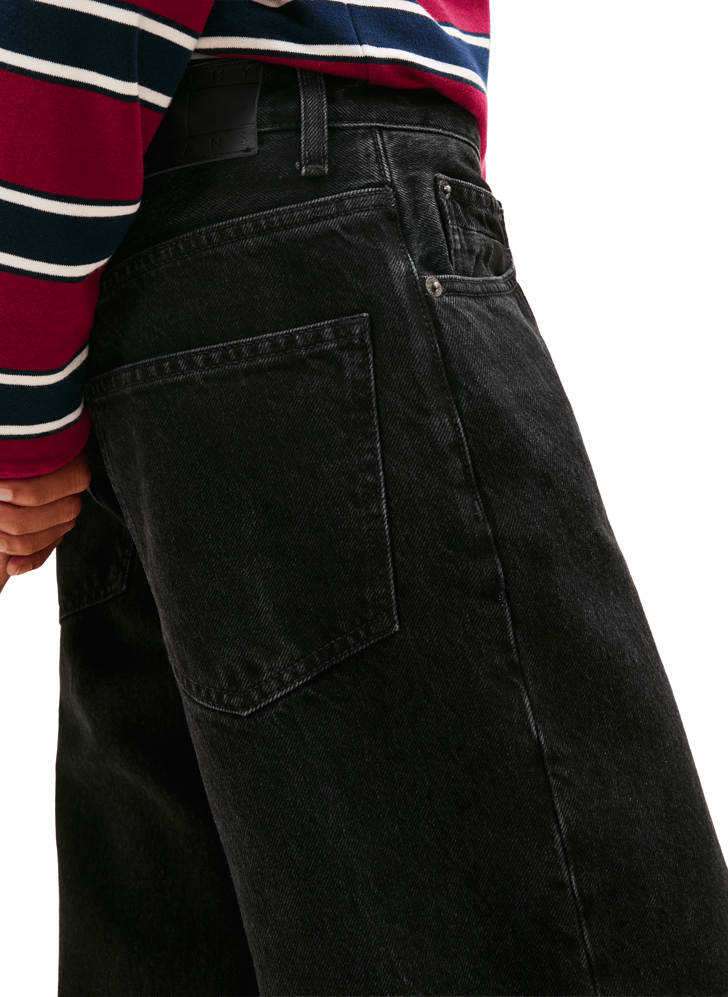 Jean ample en coton mélangé TOMMY HILFIGER Noir