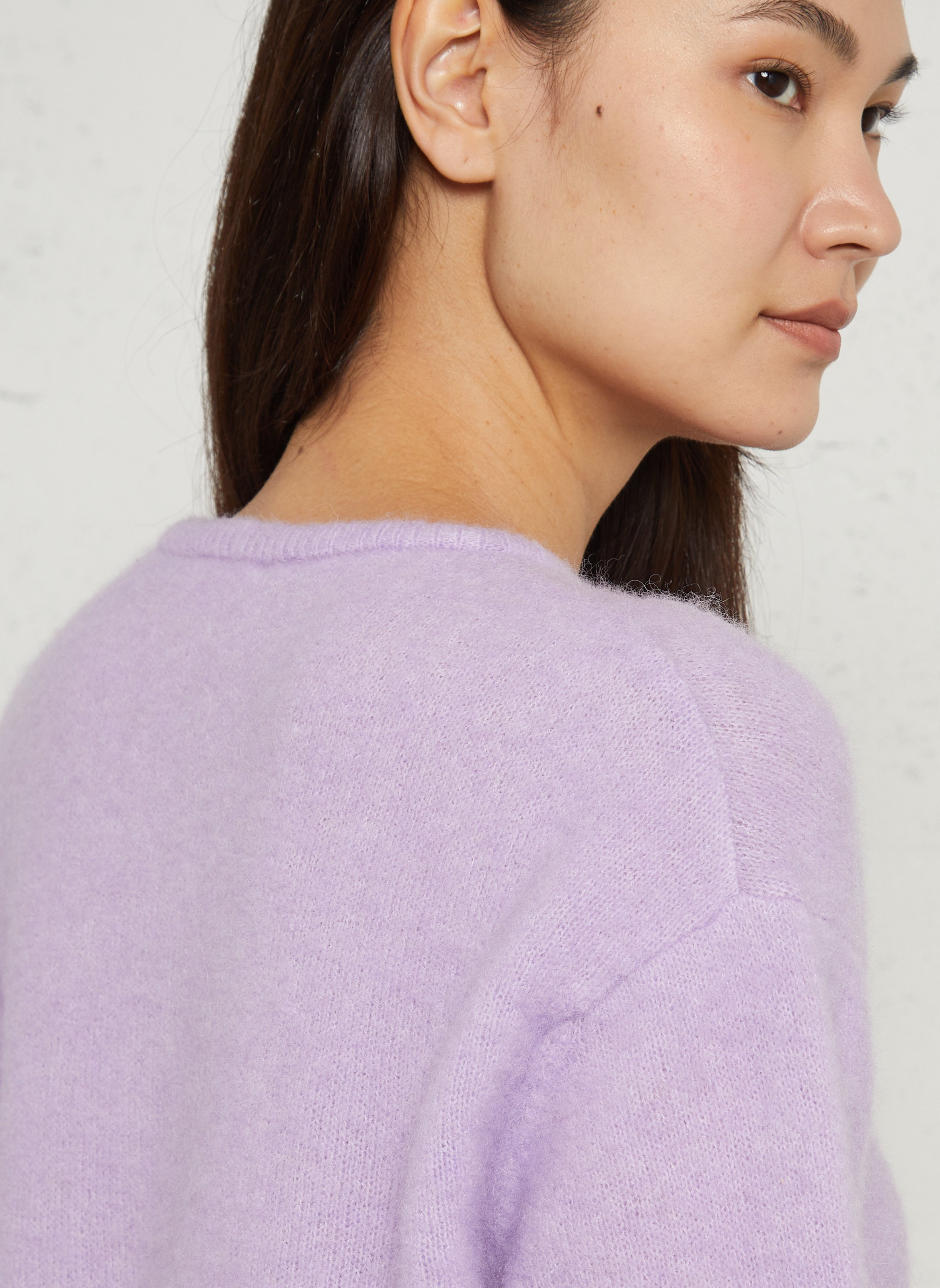 Gilet ample col rond en laine mélangée vitow Violet