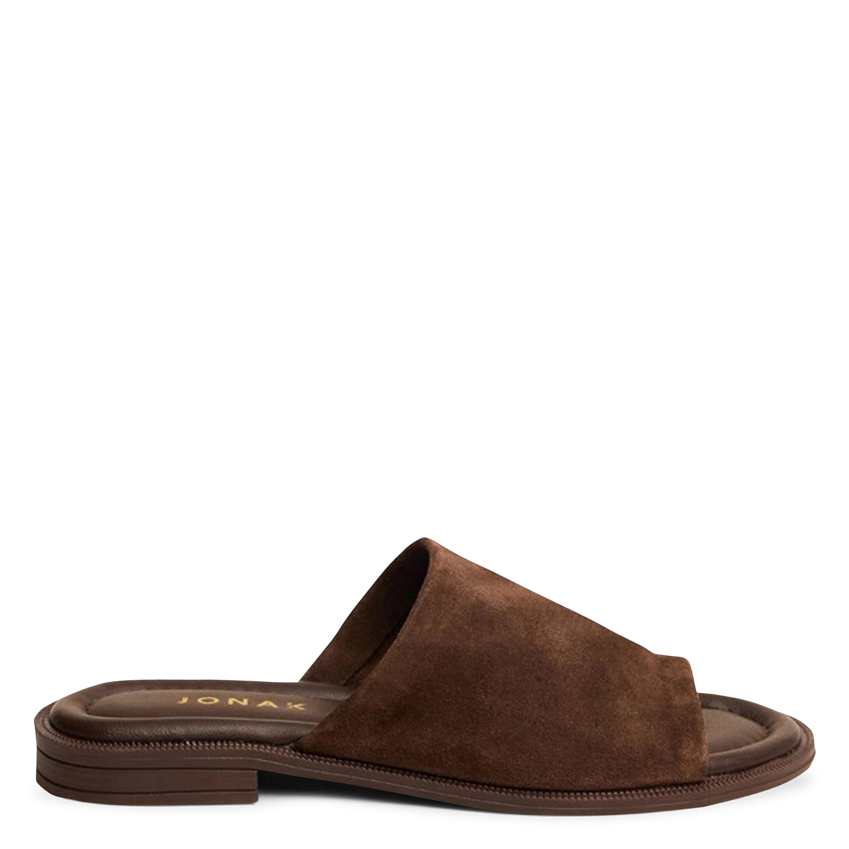 Mules plates en cuir velours janet JONAK Marron